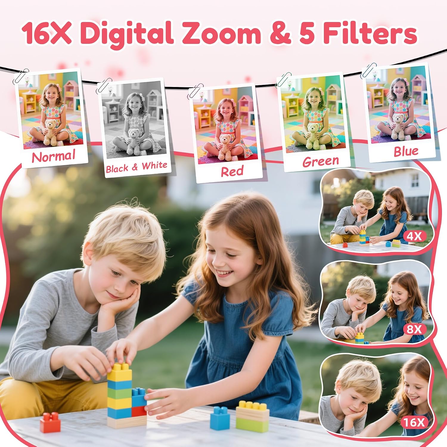 Thumbnail 6 de Krlun Compact Digital Camera for Kids, 48MP, 16x Zoom, 1080p Video