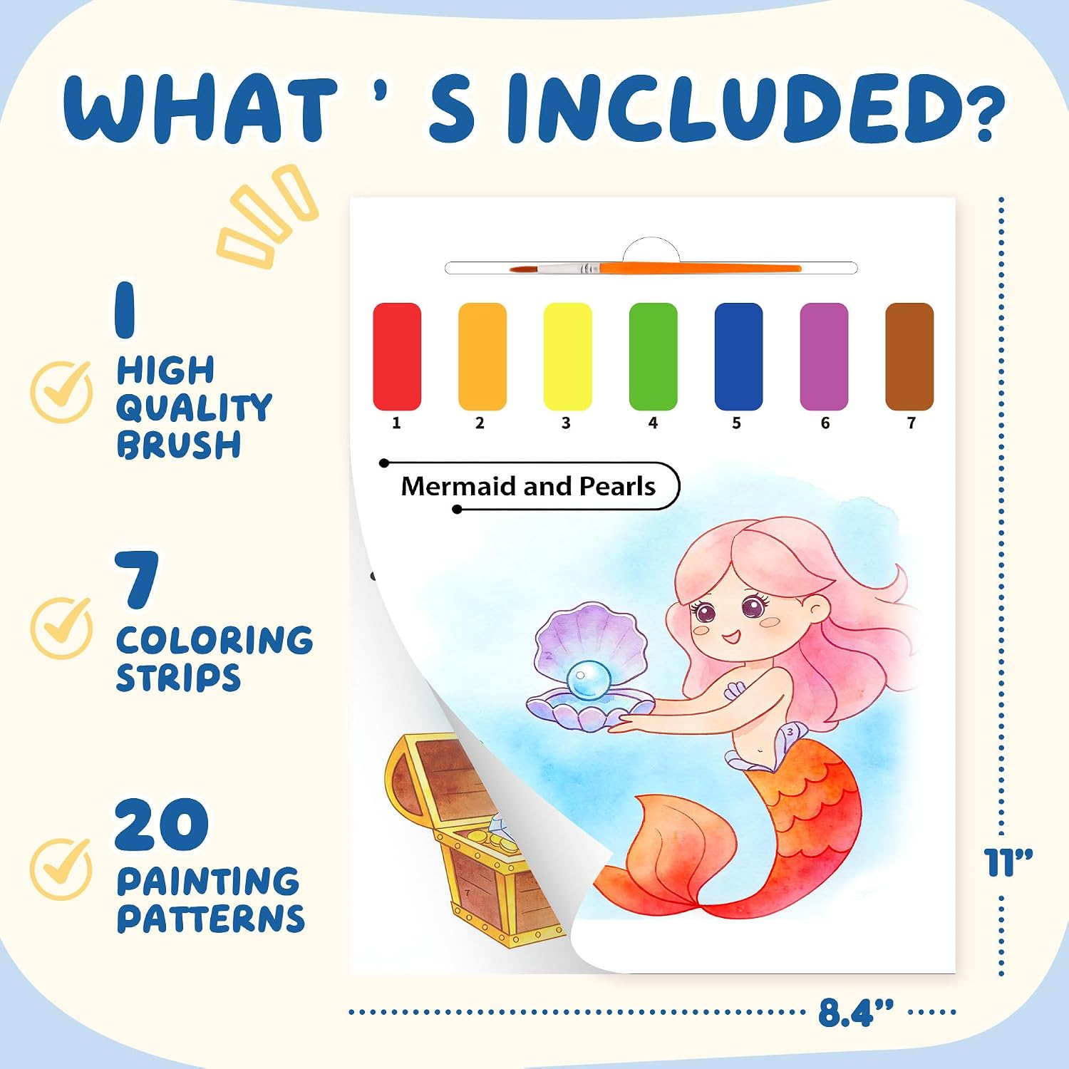 Thumbnail 4 de YPLUS Paint with Water Coloring Books for Toddlers: Mermaid Theme – Mess Free Watercolor Set
