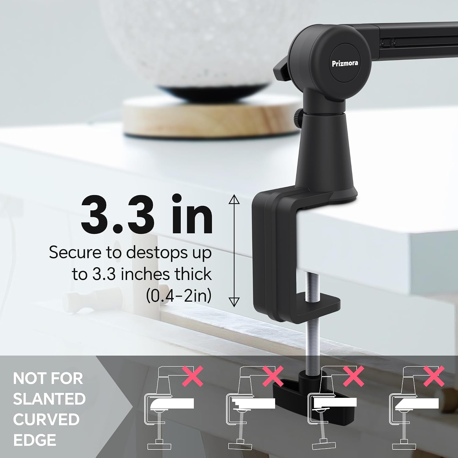 Detalle 2 de Prizmora AS26 Microphone Boom Arm with 360° Rotation and Cable Management
