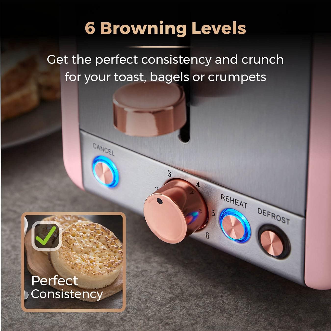 Detalle 2 de Tower Cavaletto 2-Slice Toaster T20036PNK