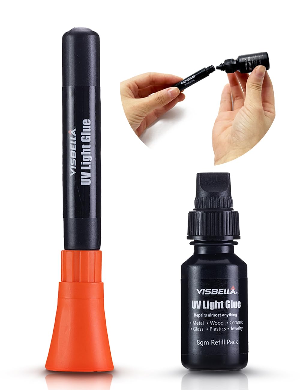 Detalle de Visbella Pegamento UV con lámpara 4+8 g