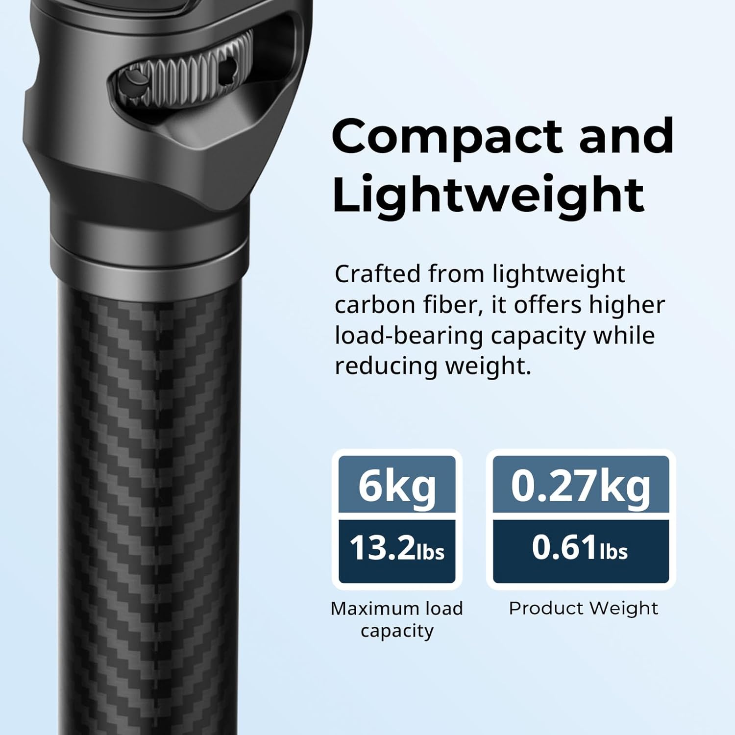 Detalle de SmallRig Gimbal Extension Pole 15" (37cm) Carbon Fibre for DJI RS Series