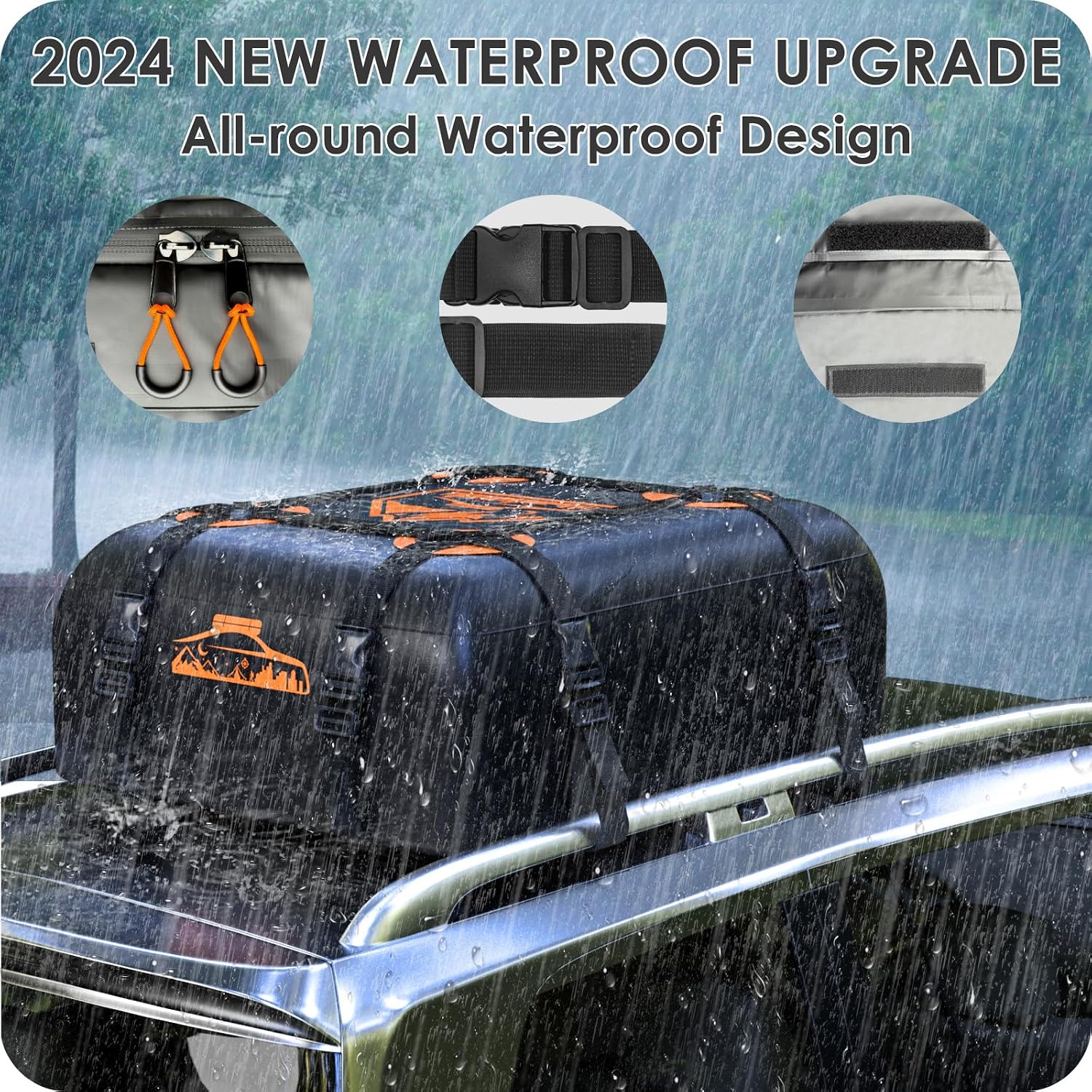 Thumbnail 2 de Rymopuey Roof Bag: Waterproof Car Roof Storage (20 cu ft) — No Rack Needed