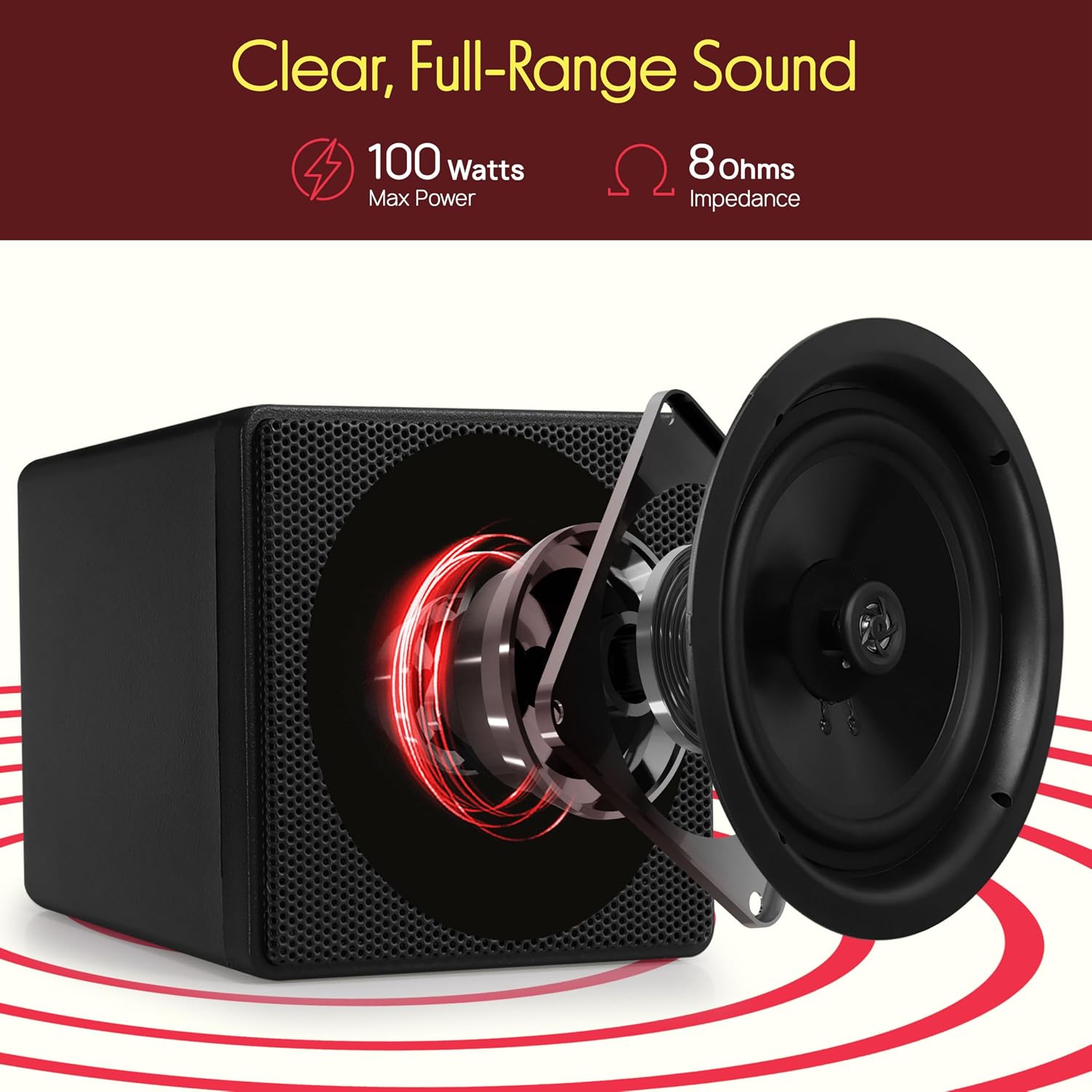 Detalle de Pyle 7.6cm Mini Cube Bookshelf Speakers — 100W Pair for Home Audio