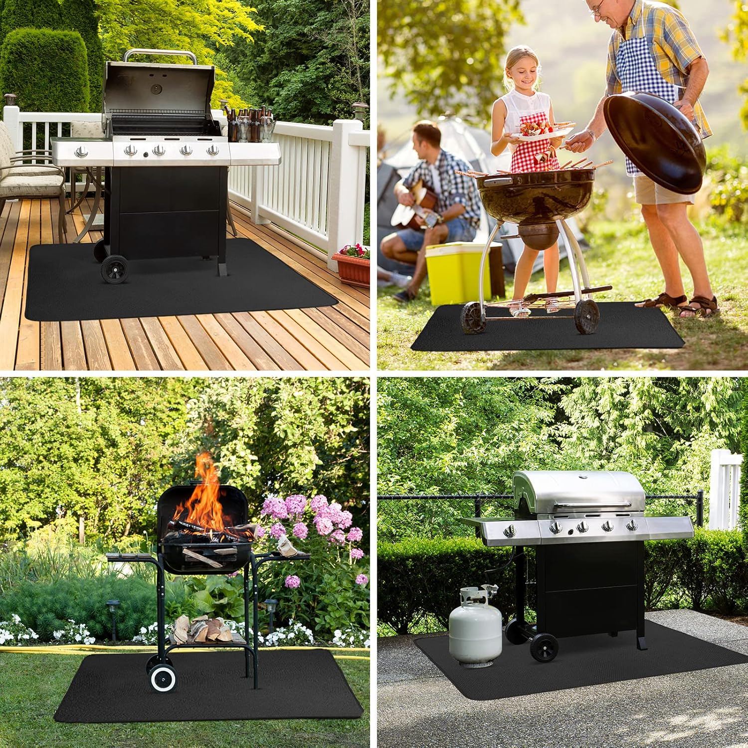 Thumbnail 5 de Fire Pit Mat 36 x 48 Inch 3-layer Fireproof Heat Resistant BBQ & Grill Protector