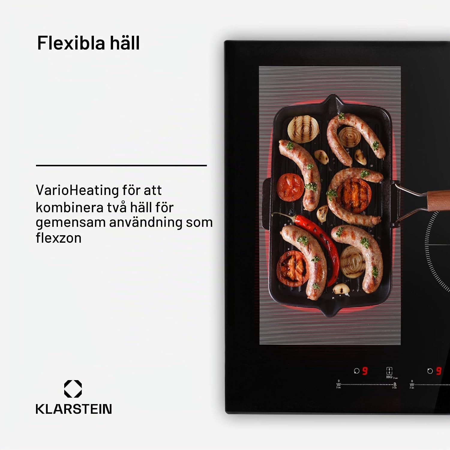 Detalle de Klarstein CP4-90400-kdcc Delicatessa induktionshäll med fyra zoner