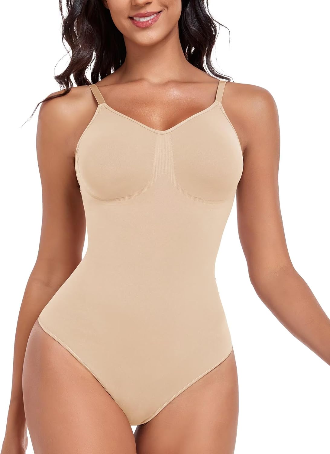 Thumbnail 6 de Missluck Shapewear Damen Body shaping Bauchweg Elegant Shaper Bodysuit mit Verstellbarer Schultergurt