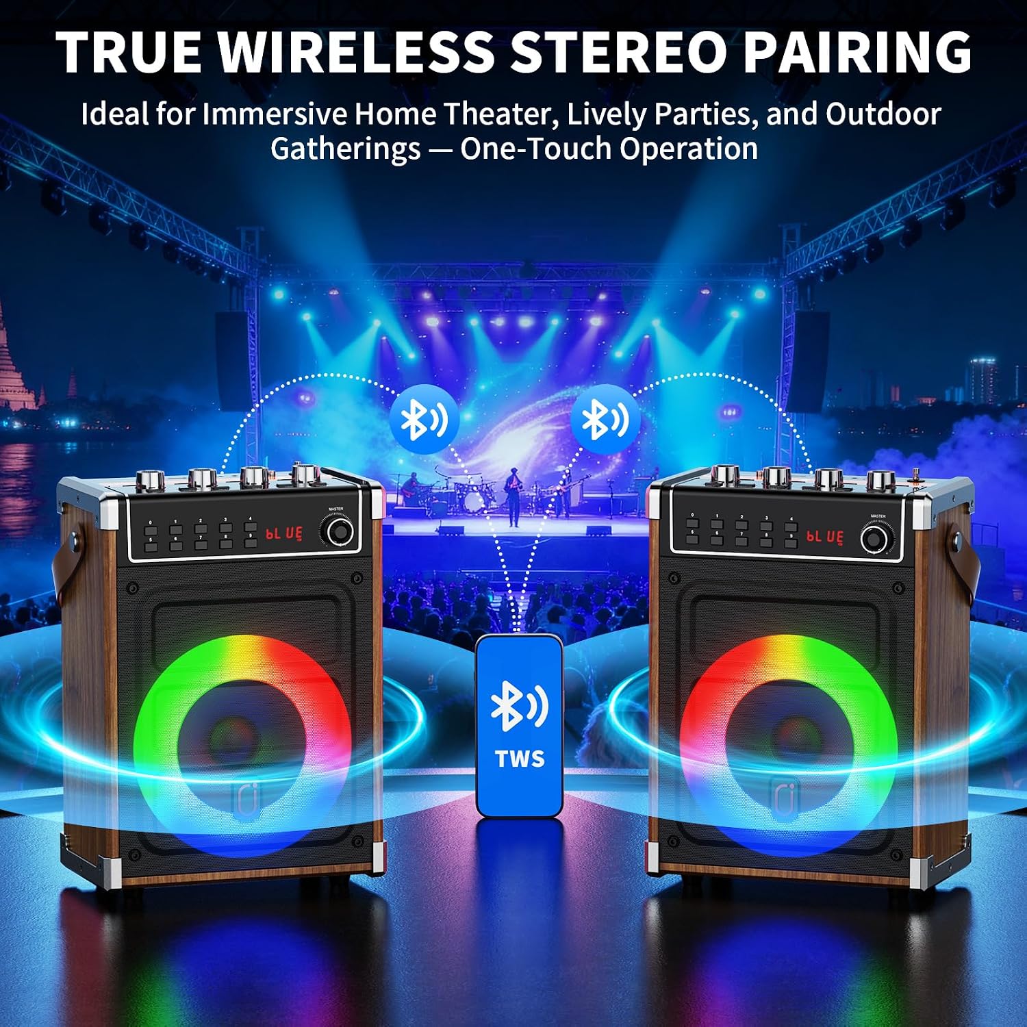 Thumbnail 6 de JYX Karaoke Machine with 2 Wireless Microphones (69BT) — Portable 3D Surround Sound for Parties