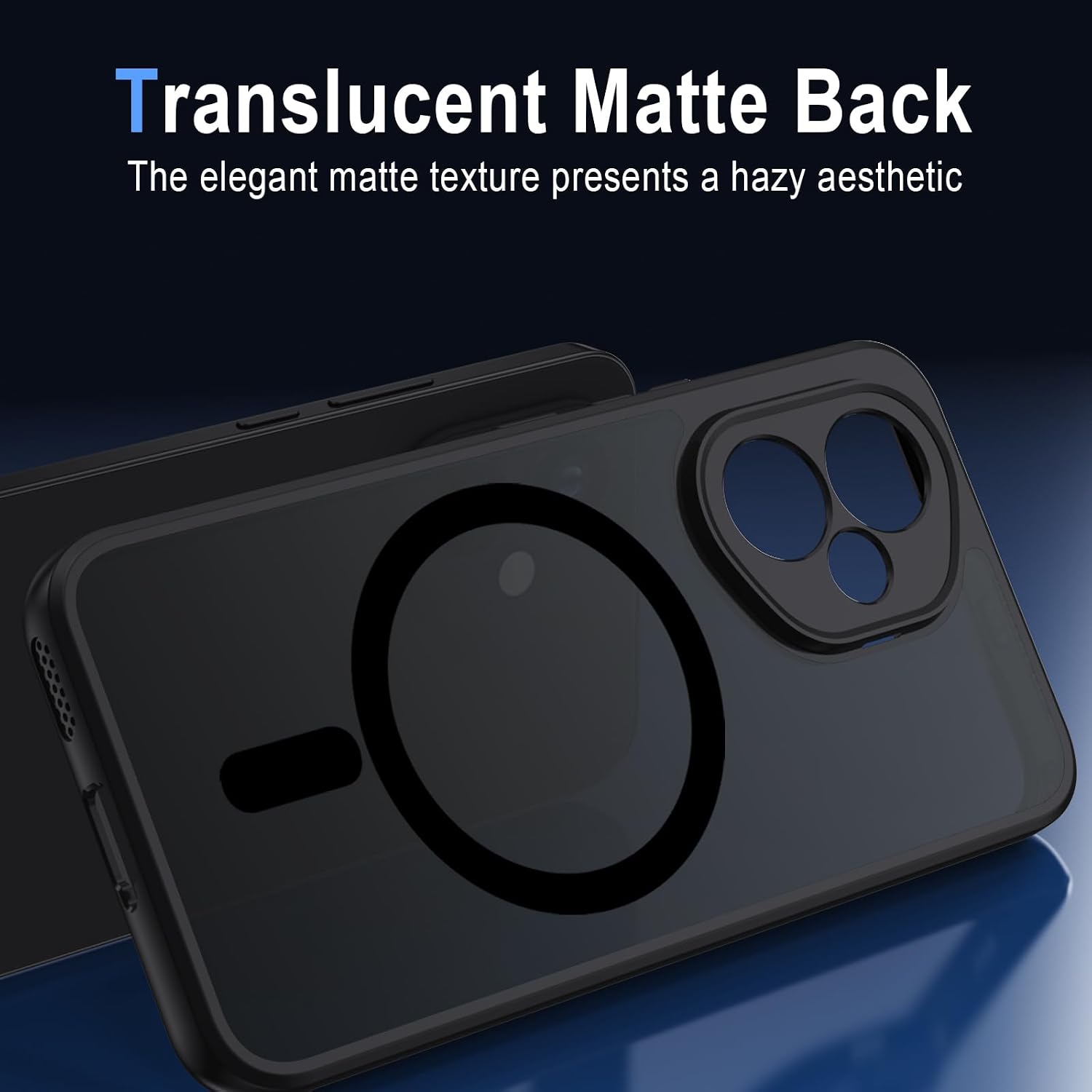 Thumbnail 4 de XTCASE Coque magnétique pour Honor 400 5G compatible MagSafe – dos mat translucide noir avec bumper TPU anti-chocs
