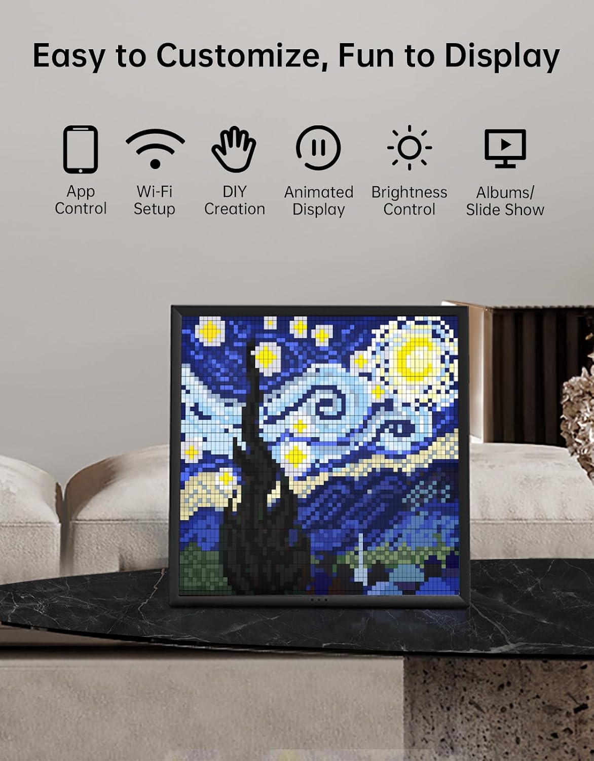 Detalle 2 de Divoom Pixoo-64 64×64 WiFi pixel frame 🖼