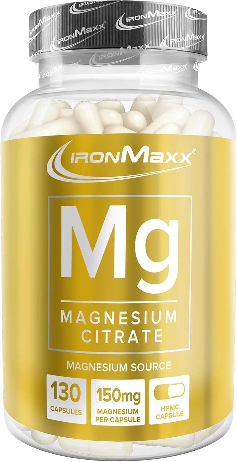 Detalle de IronMaxx Magnesium – Hochwertiges Magnesium in 130 Kapseln (ohne Rindergelatine)