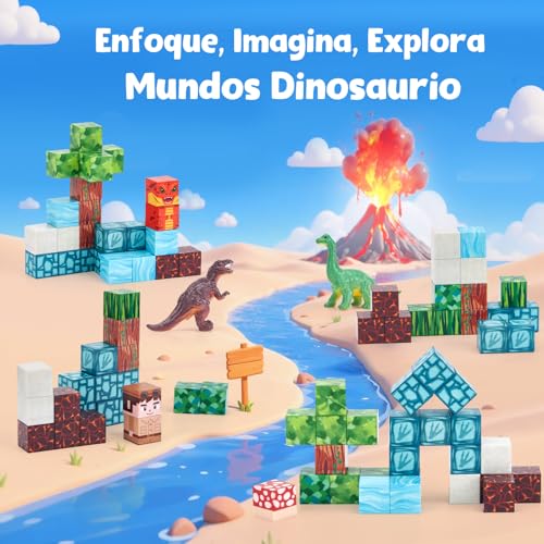 Detalle de hahaland Construcciones Magnéticas de Viaje: 52 Piezas Magnéticas para Niños de 3 a 6 años