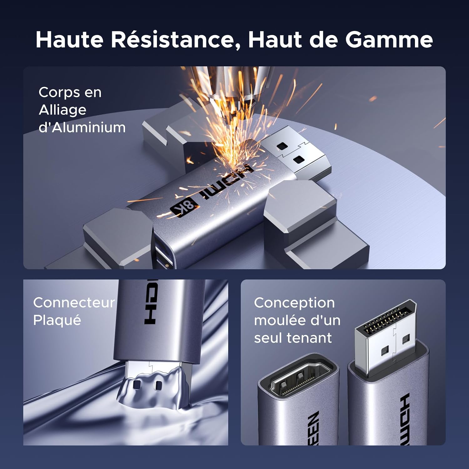 Thumbnail 6 de UGREEN DisplayPort-naar-HDMI-adapter, 2 stuks, tot 8K 60Hz en 4K 240Hz