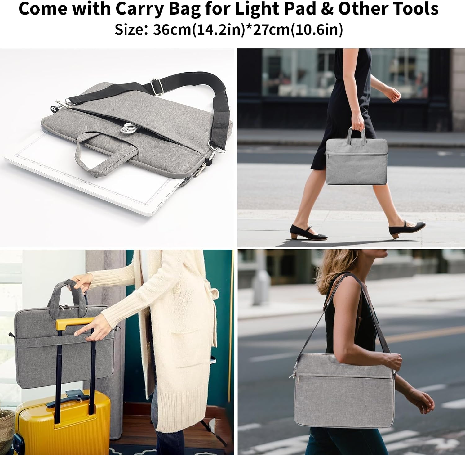 Detalle 2 de TOHETO A4 Leuchttisch mit Ständer & Tasche – Kabelloser Leuchtkasten für Diamantmalerei, 3 Lichtmodi, 6 Stufen Helligkeit, 2500 mAh