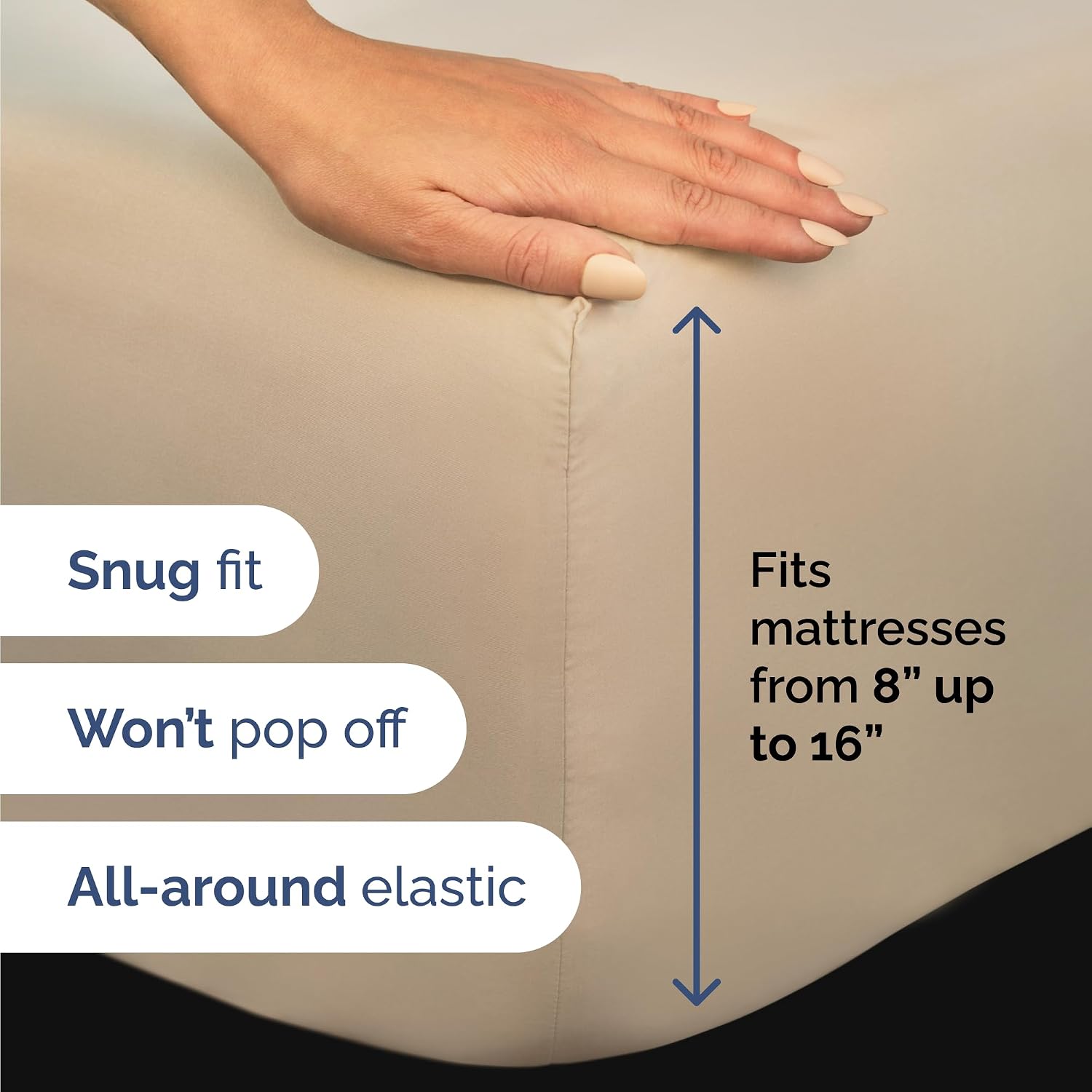 Detalle de Queen 6 Piece Sheet Set: Comfy, Breathable & Cooling Cream