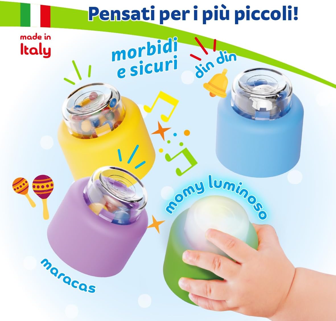 Thumbnail 5 de Quercetti Momy Soft Sensory Blocks: 8 blocchi sensoriali morbidi per stimolare 6–36 mesi