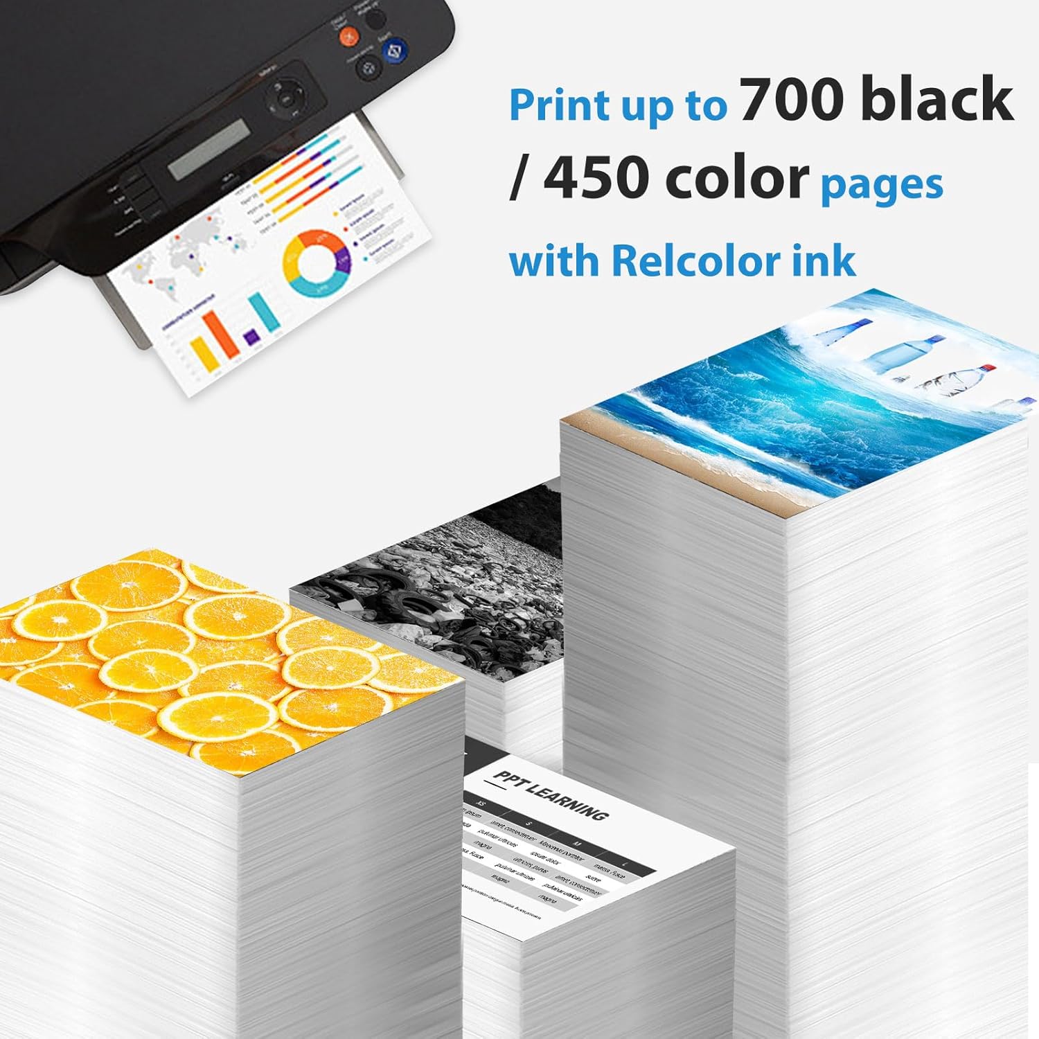Detalle de Relcolor 67XL Black Color Ink Cartridge Combo