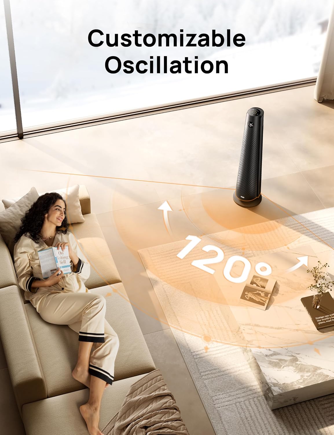 Thumbnail 6 de DREO DR-HSH008 30-inch PTC Tower Space Heater, 120° Oscillation, Remote