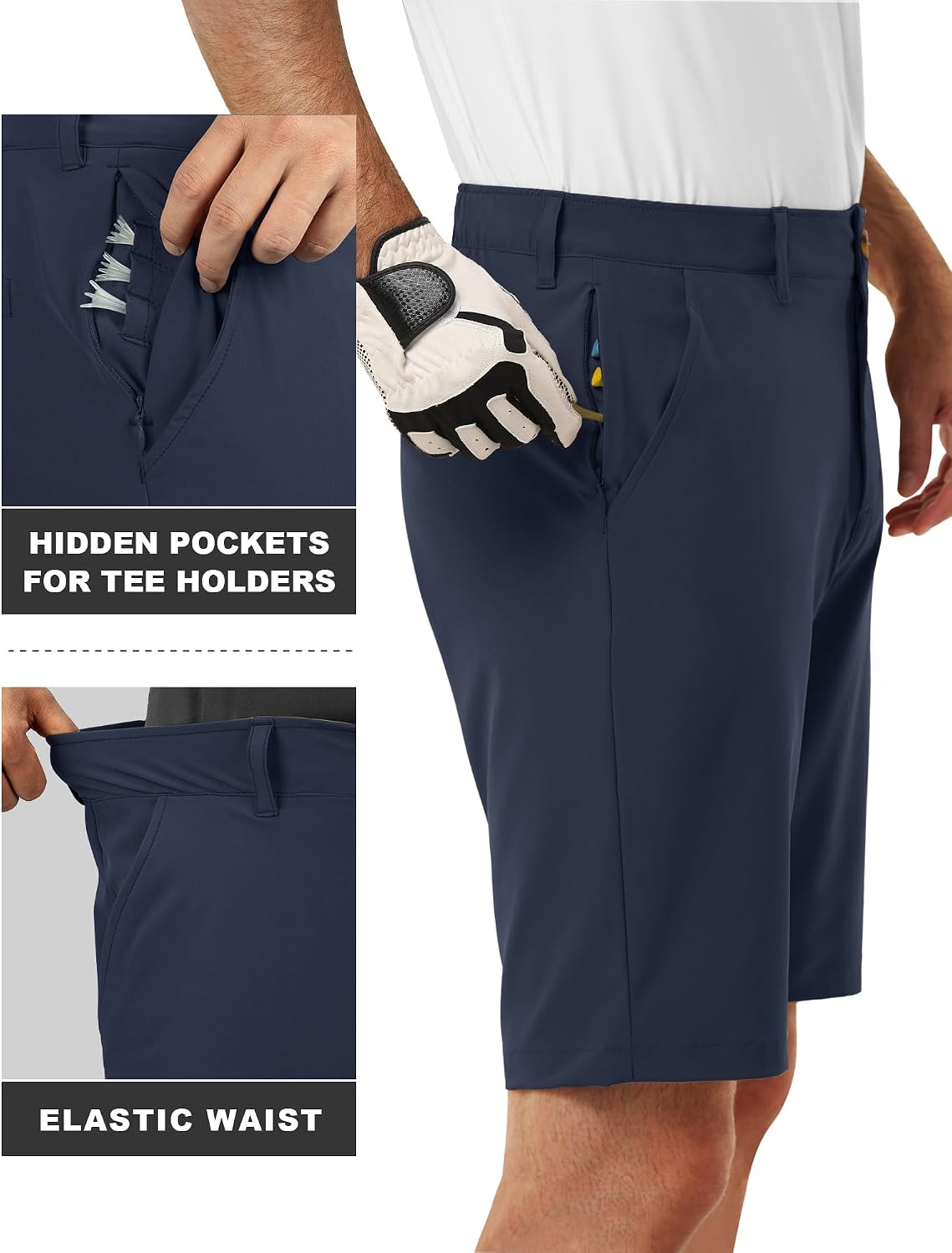 Thumbnail 3 de 33,000ft Men's Golf Shorts Dry Fit – 11" Lightweight Quick-Dry Bermuda Shorts