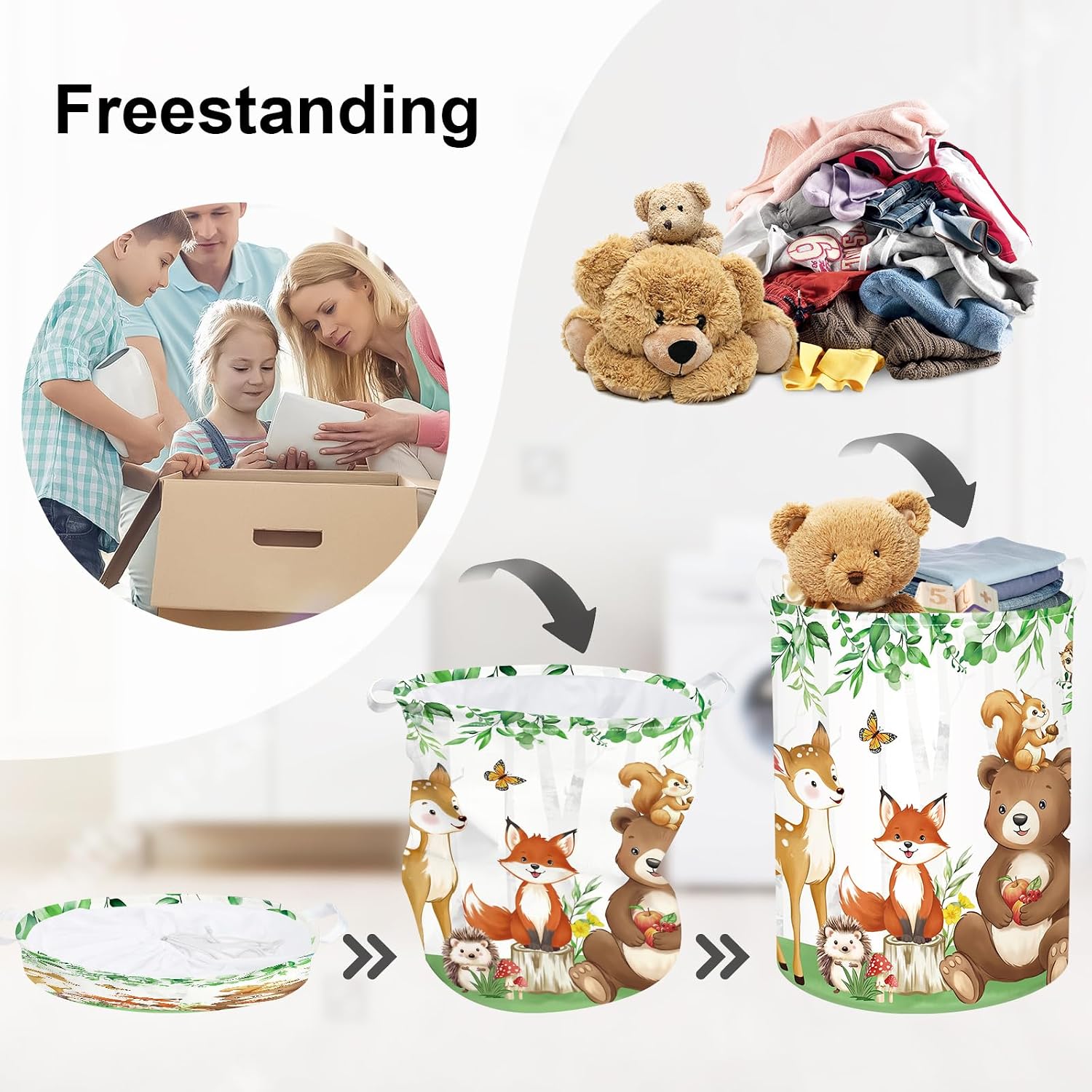 Detalle 1 de HUUMONSS Jungle Animals Storage Basket 63L
