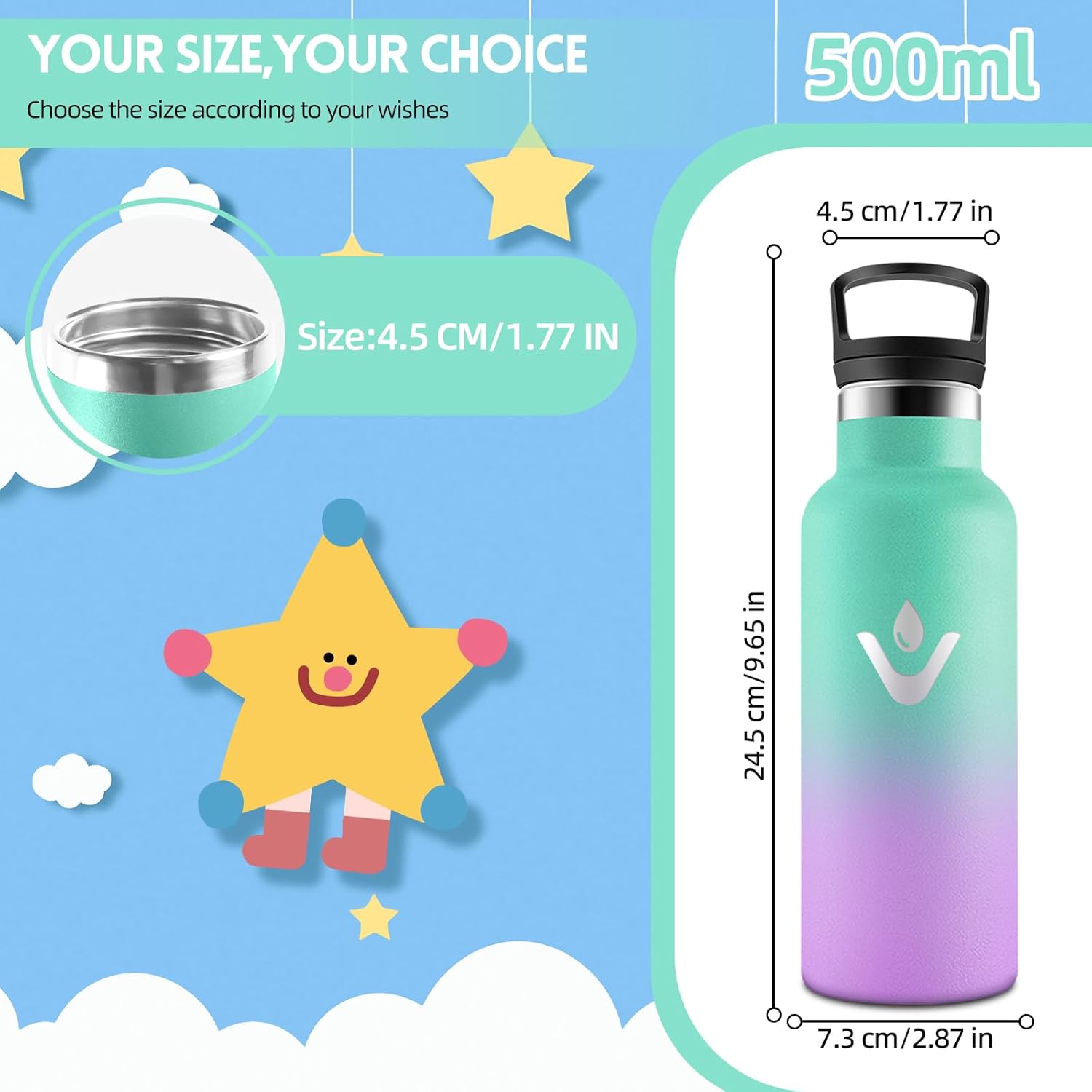 Thumbnail 4 de Motswedi botella térmica 500ml doble aislamiento
