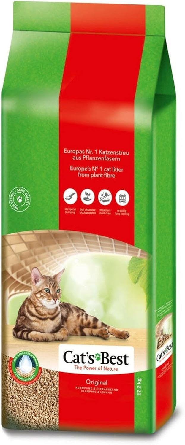 Detalle de Cat’s Best Original Katzenstreu – 100% pflanzlich, klumpend, geruchsneutralisierend