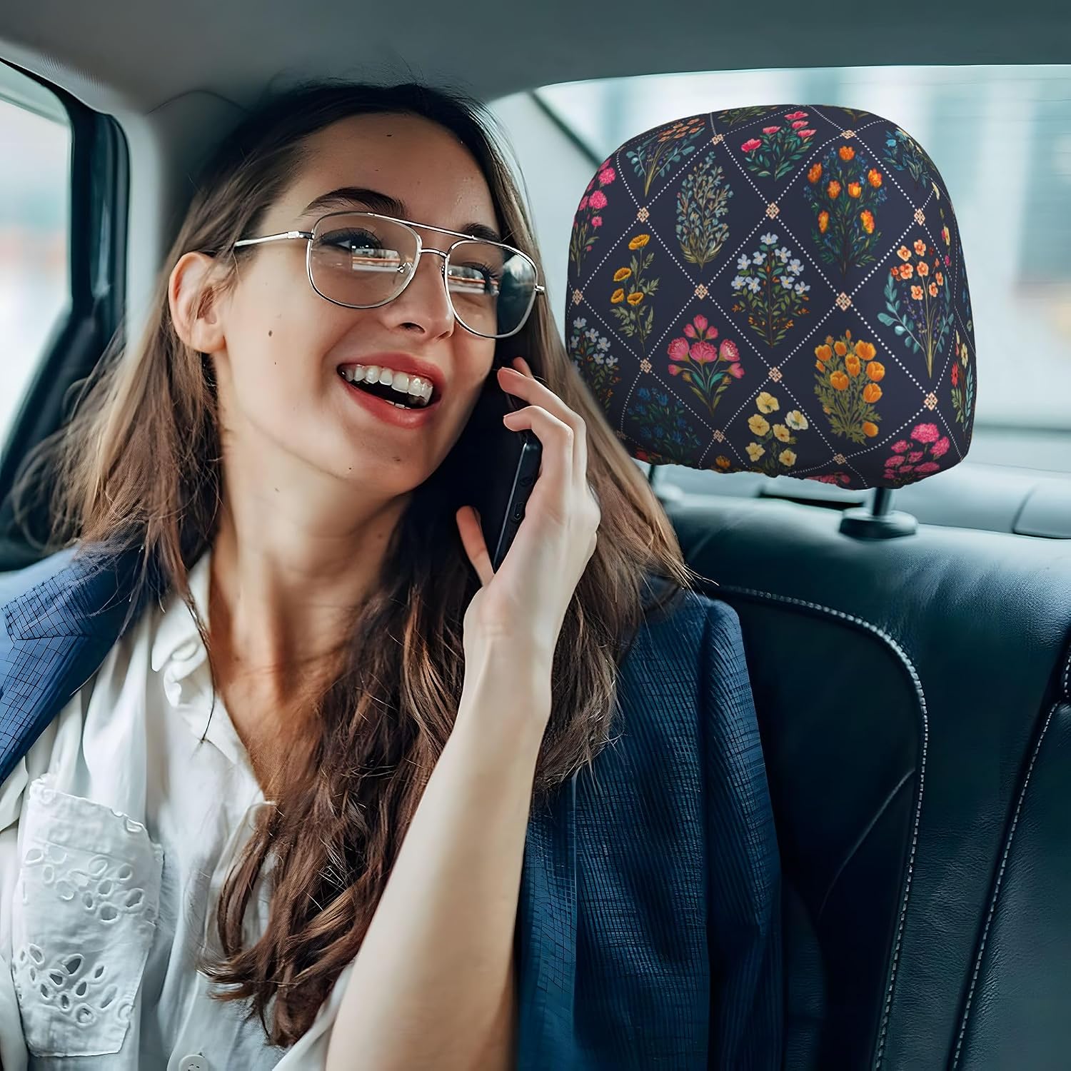 Detalle 2 de EXMENI Car Headrest Covers, Polyester
