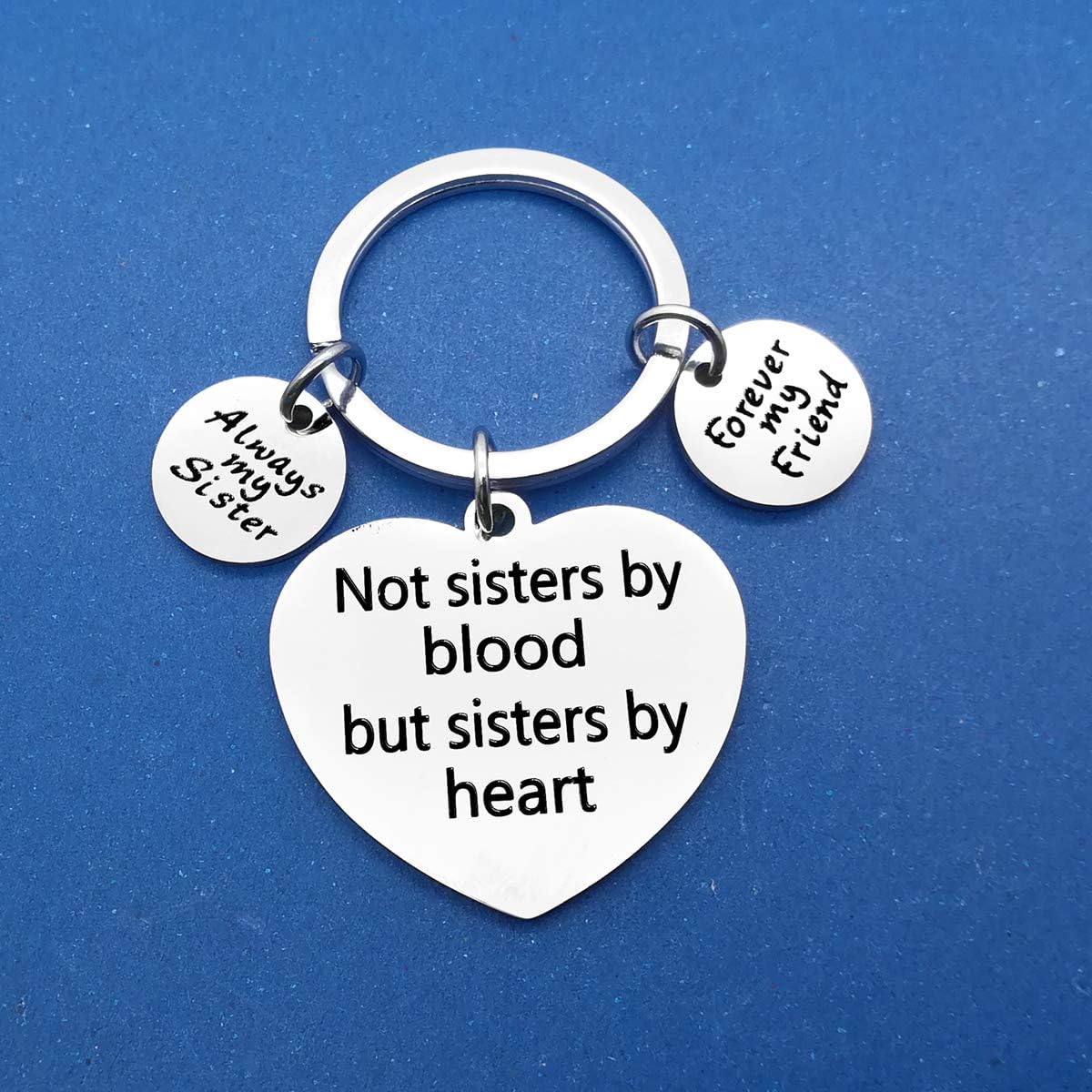 Detalle de Huwujiu Best Friend Keyring: Not Sister by Blood but Sister by Heart