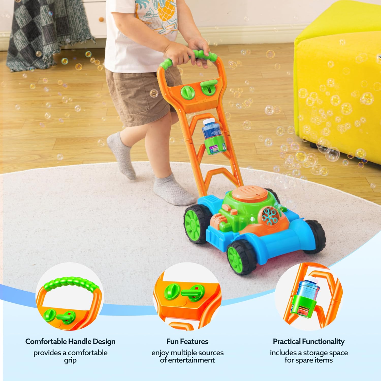 Thumbnail 4 de Sloosh Seifenblasenmaschine für Kleinkinder – Blau, Outdoor-Spaß mit Sound & Seifenblasen-Lösung