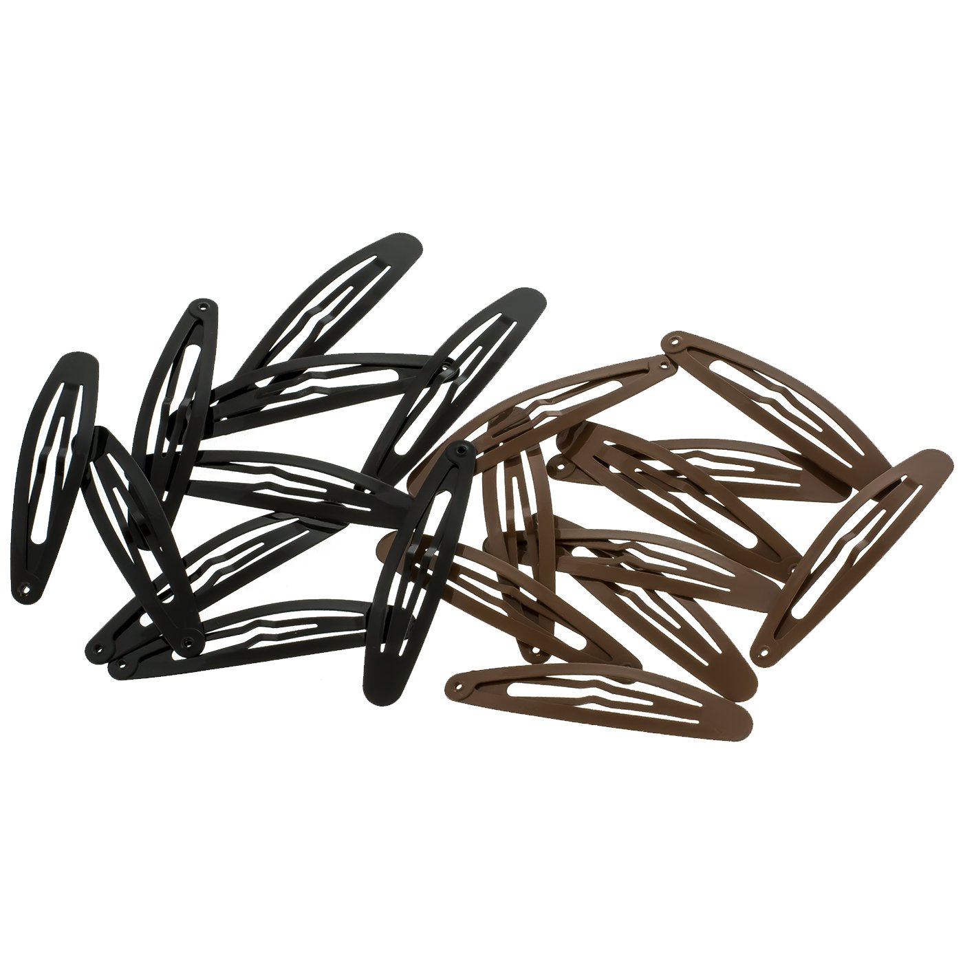 Detalle de Haarallerliebst Oval-Haarspangen (5,8 cm) – 20 Stück in Schwarz & Braun mit Aufbewahrungsbox Pink