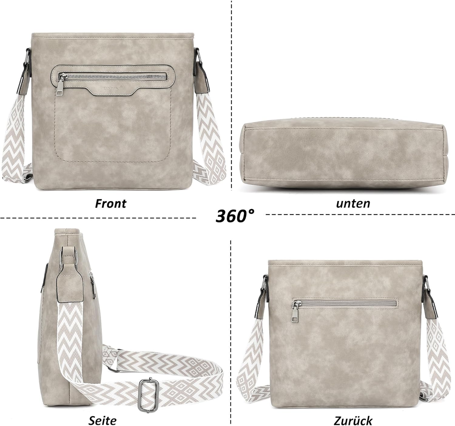 Thumbnail 3 de TANTOMI Umhängetasche Damen – leichte Schultertasche mit verstellbarem Riemen