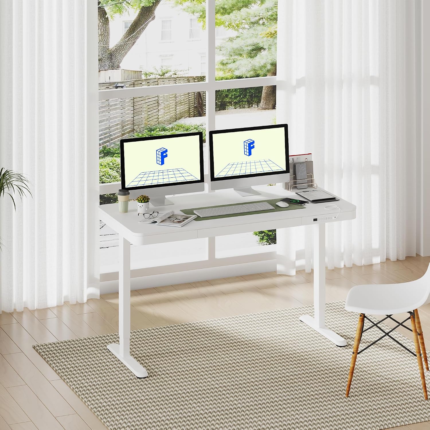 Detalle 2 de FLEXISPOT Comhar Q3 140×70 cm electric standing desk