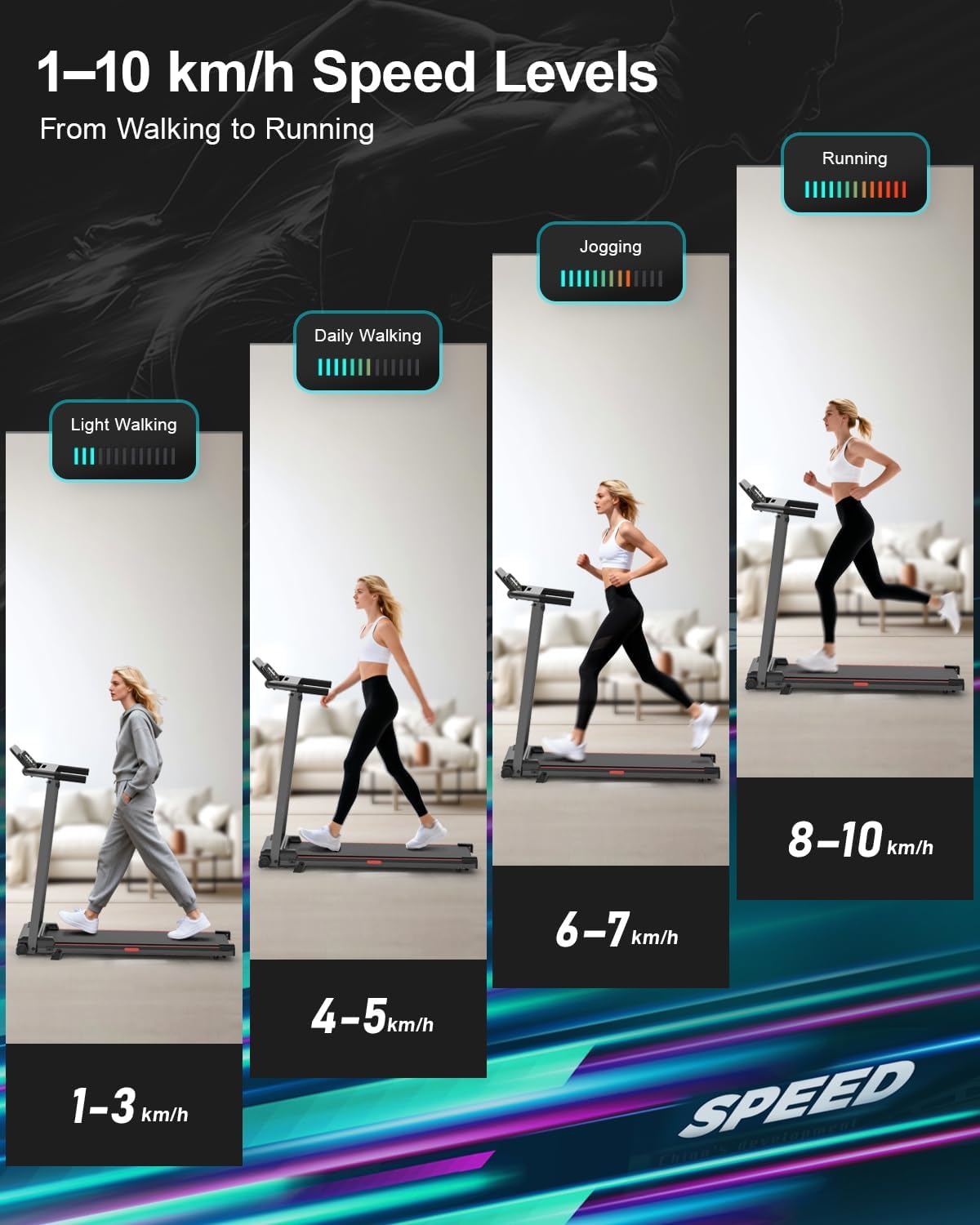 Thumbnail 3 de Norvexa Treadmill for Home: Foldable Walking Pad with Stable Incline