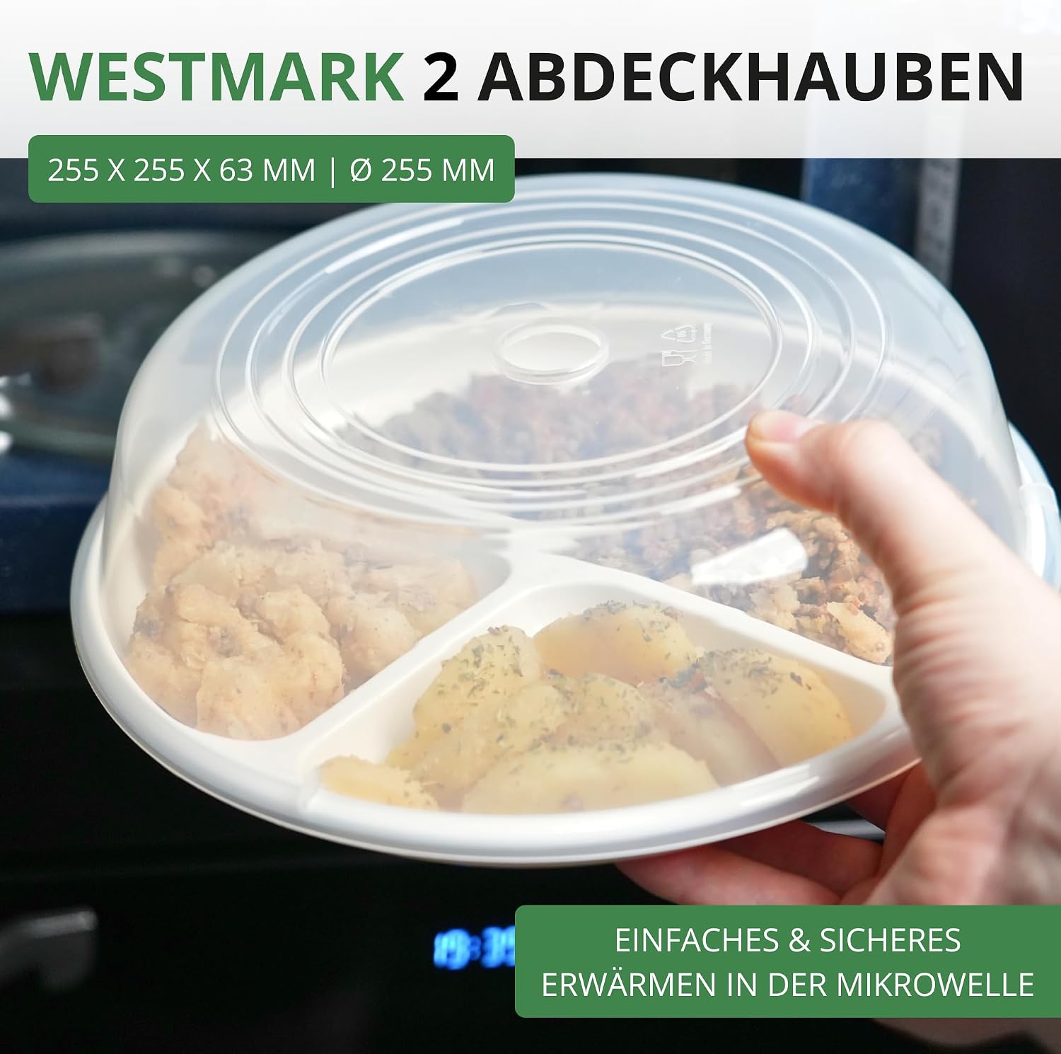 Thumbnail 1 de Westmark Mikrowellen-Abdeckhauben, 2er-Set, Durchmesser 25 cm – Transparent