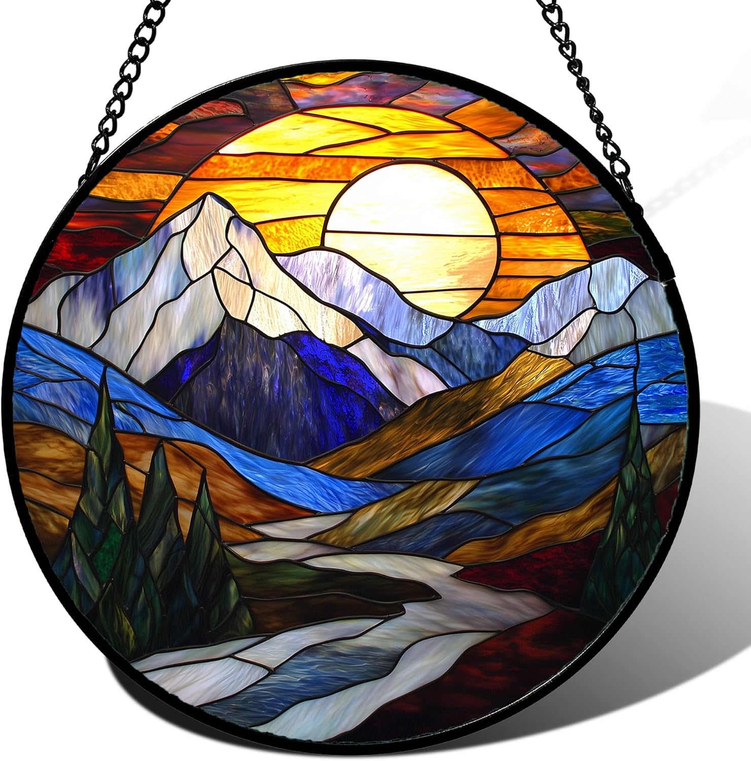 AMDERVEN Stained Glass Window Hanging 7.8 in