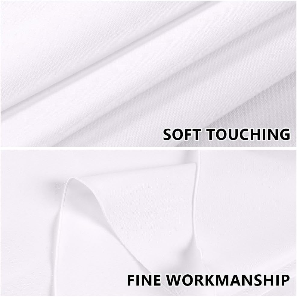 Detalle de AUAUY rund duk i polyester, vit, 120 cm – vattenavvisande och fläckresistent