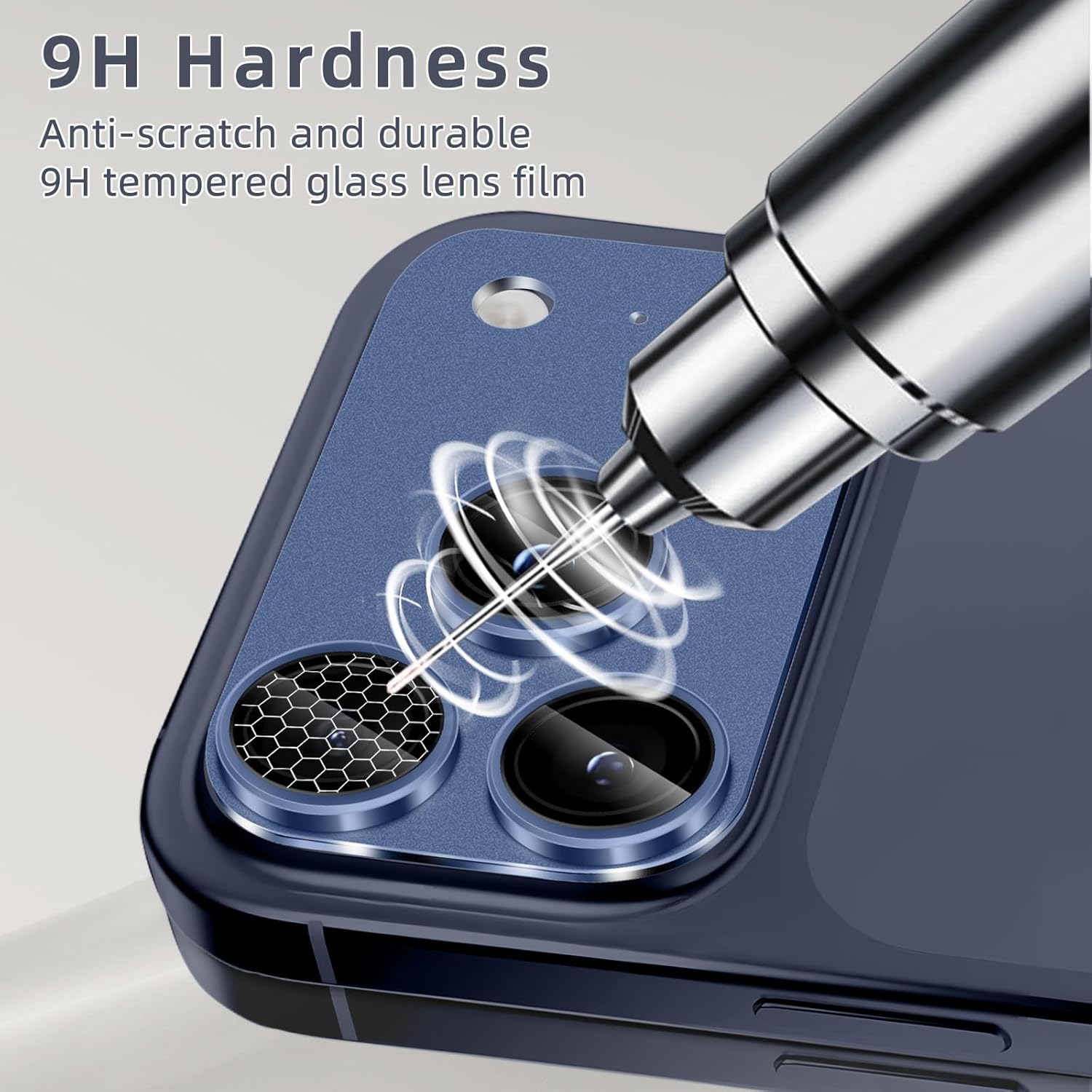Thumbnail 3 de SumRioo Kameraschutz für iPhone 17 Pro Max – Panzerglasfolie für die Kamera, 9H, Aluminiumlegierung (Dunkelblau)