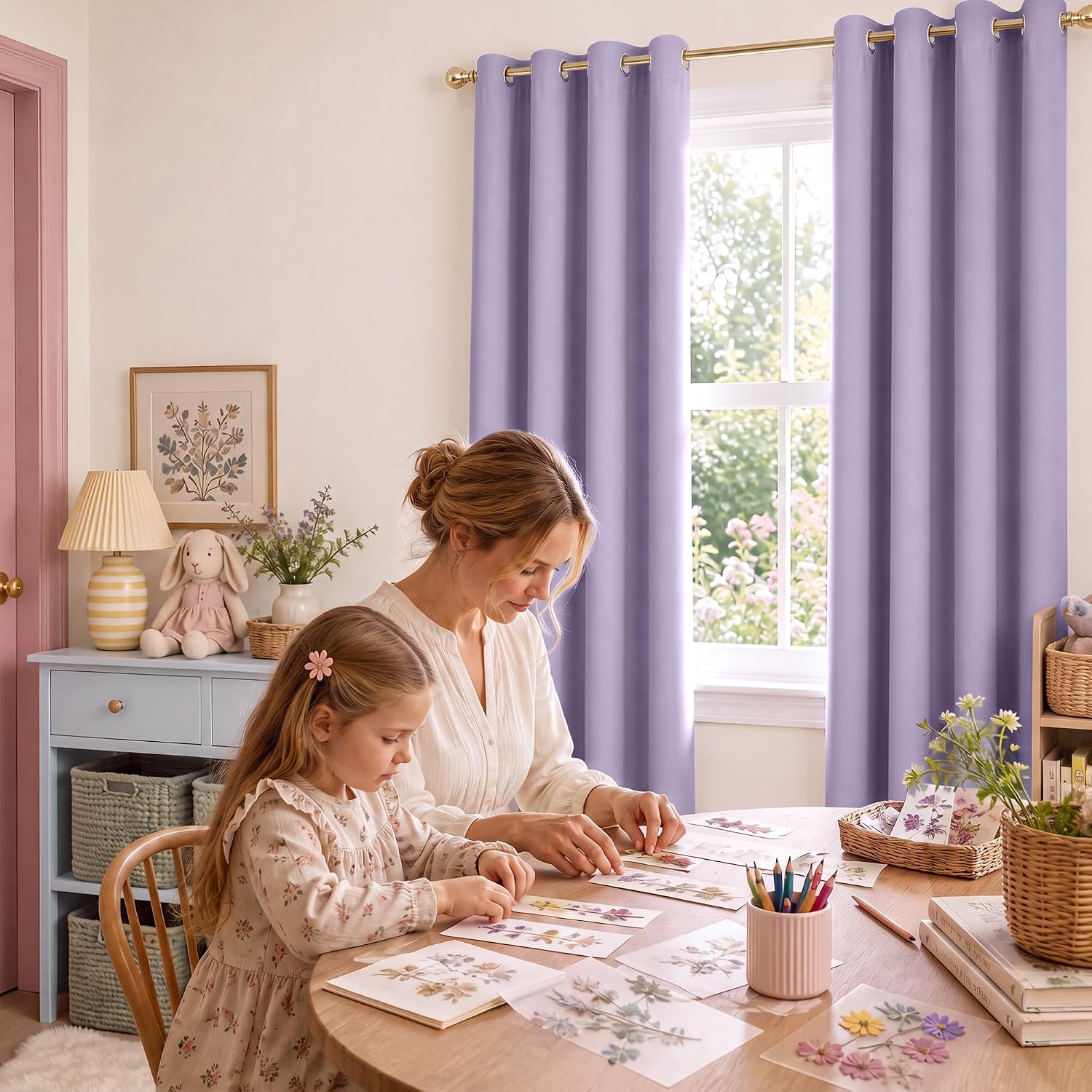 Detalle de NICETOWN NTUSCGM147SD2-ALL Blackout Curtains, Lavender Purple, 42 x 84 in