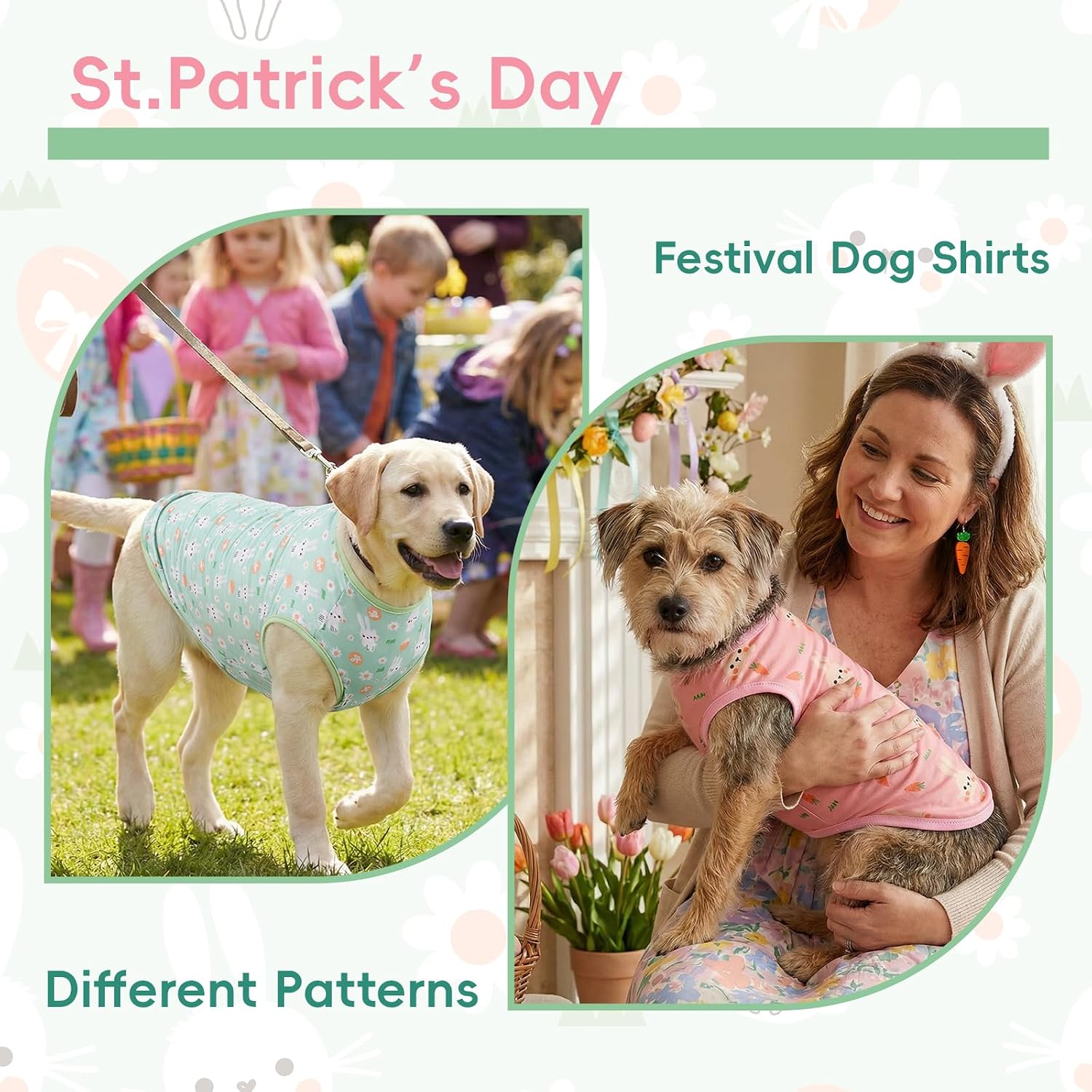 Detalle 2 de Vehomy Easter Dog Shirts 2-Pack