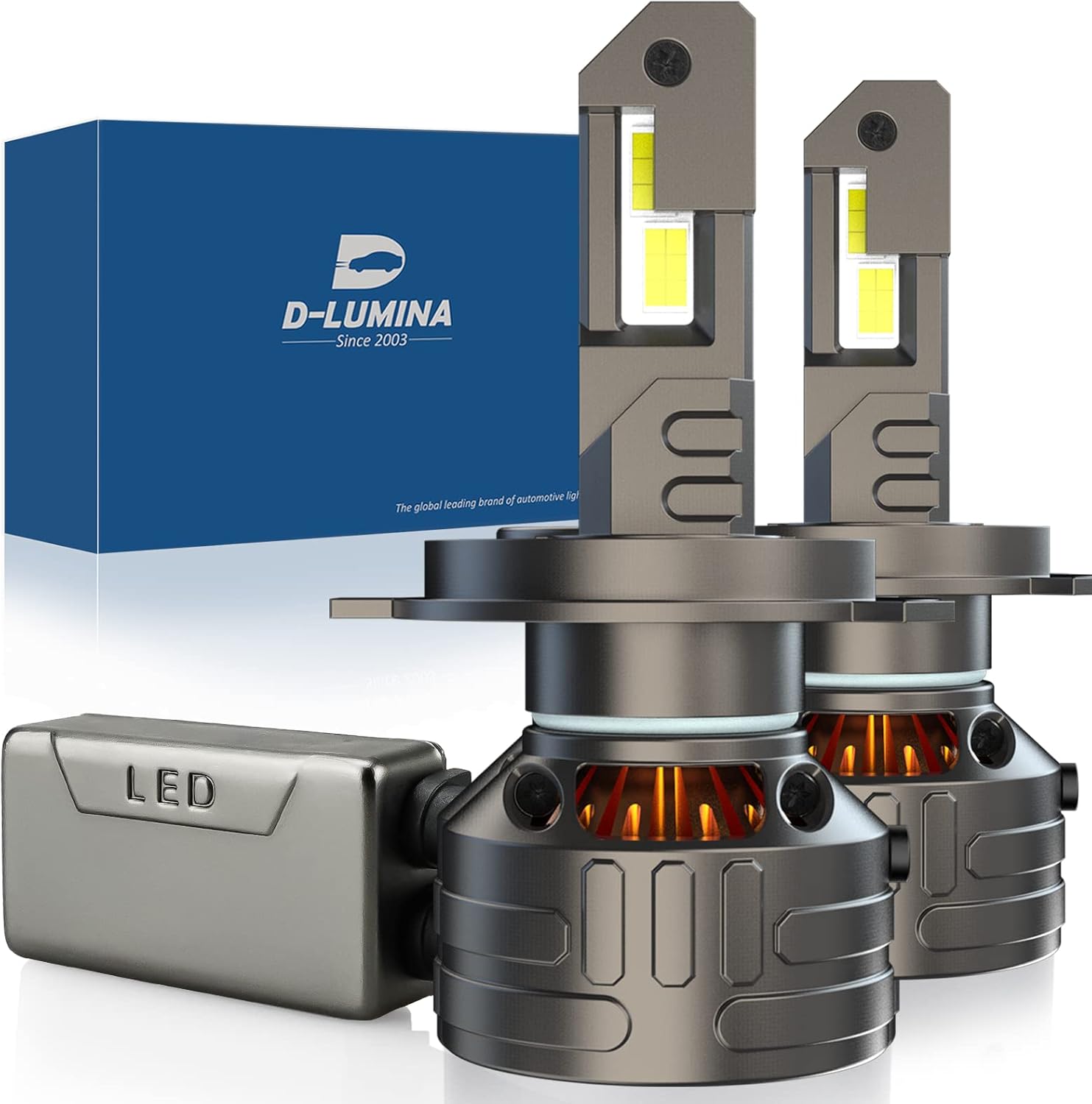 Detalle de D-Lumina Lampadina H4 LED Canbus 160W – Set 2 pezzi, 6500K, 30000LM, raffreddamento a doppio tubo di rame