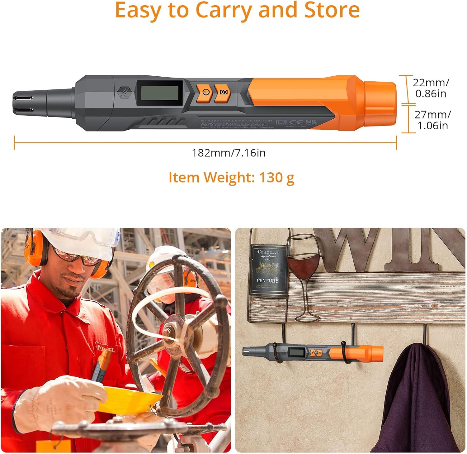 Thumbnail 5 de Neoteck portable natural gas leak detector with audible & visual alarm