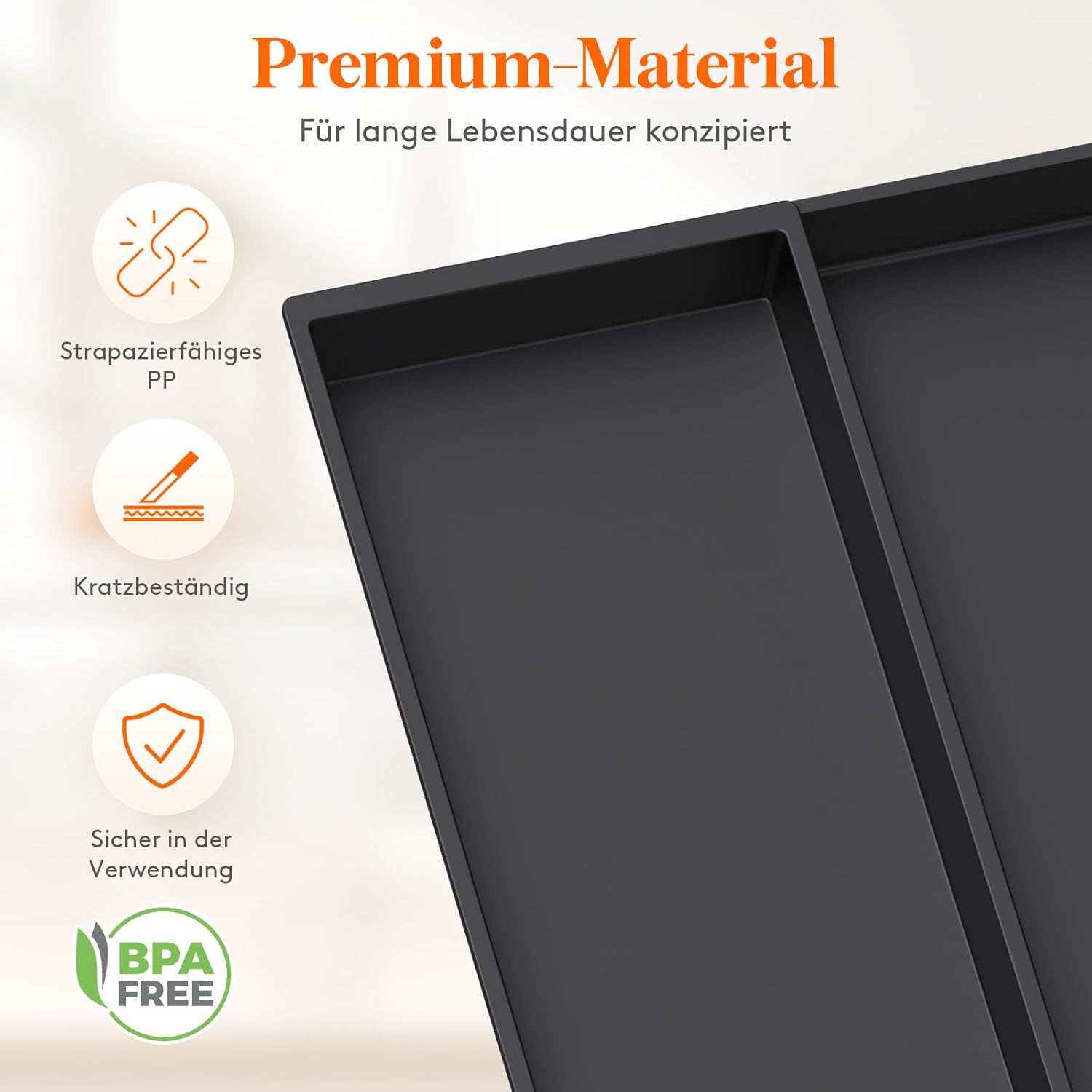 Thumbnail 5 de Lifewit Besteckkasten für Schubladen – erweiterbar auf 32,8 cm, Organizer aus BPA-freiem PP in Schwarz
