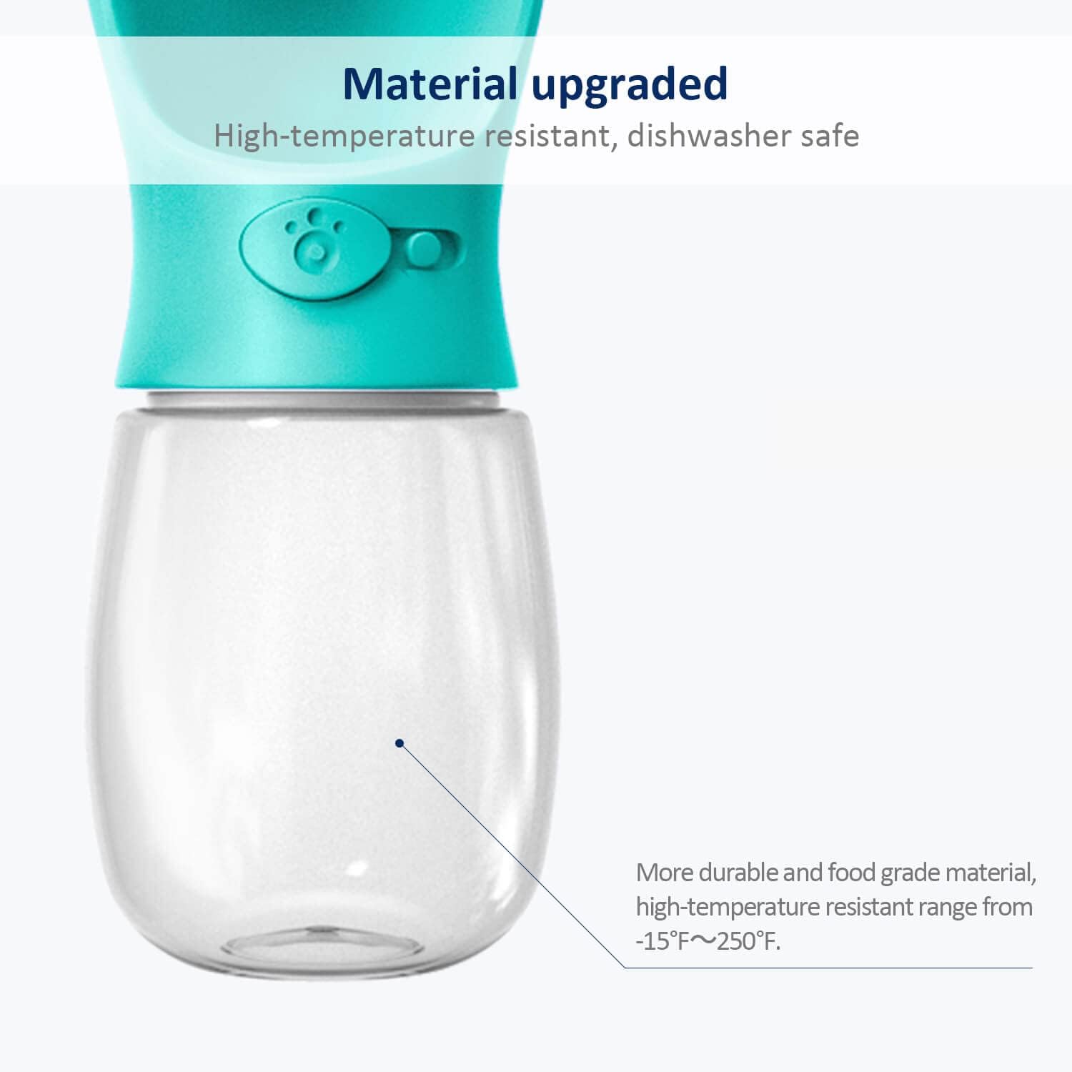 Thumbnail 3 de WePet Portable Dog Water Bottle 350ml – Leak-Proof, One-Press Dispenser for Outdoor Walks