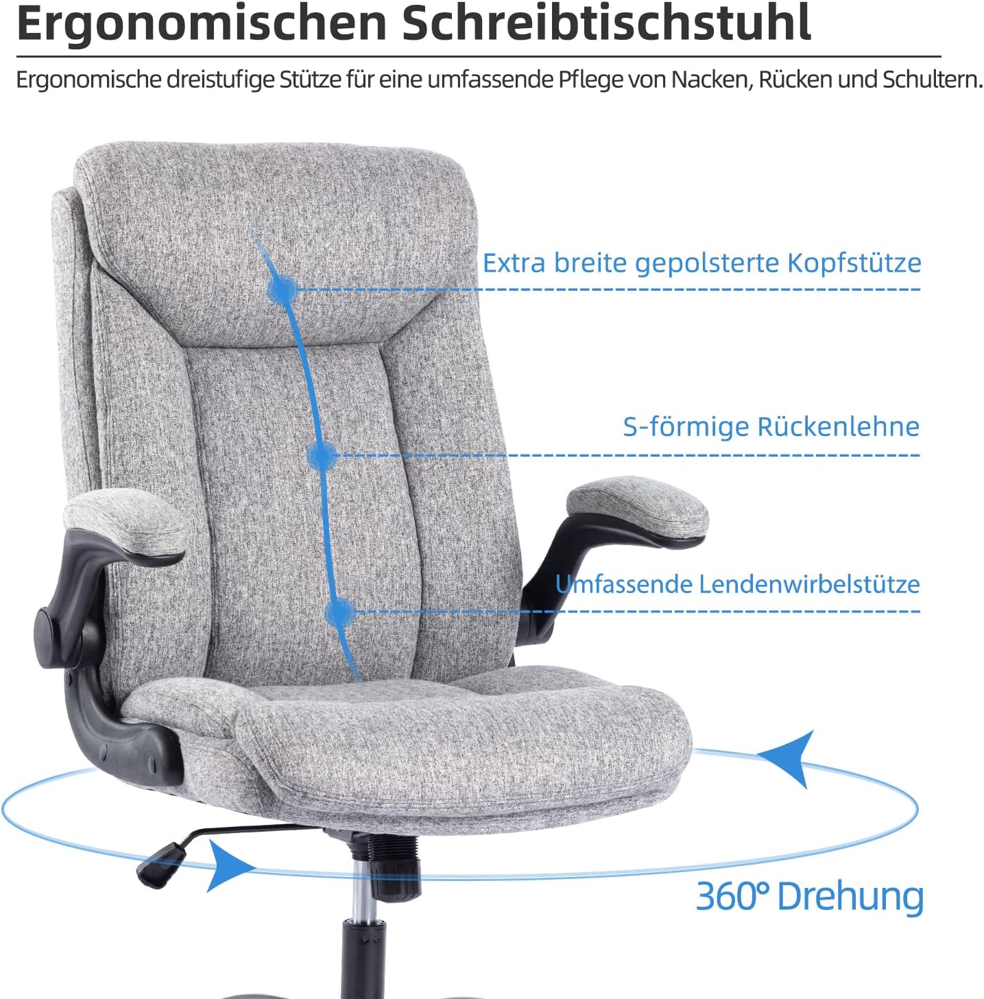 Detalle 1 de MZLEE Ergonomischer Bürostuhl 150 kg