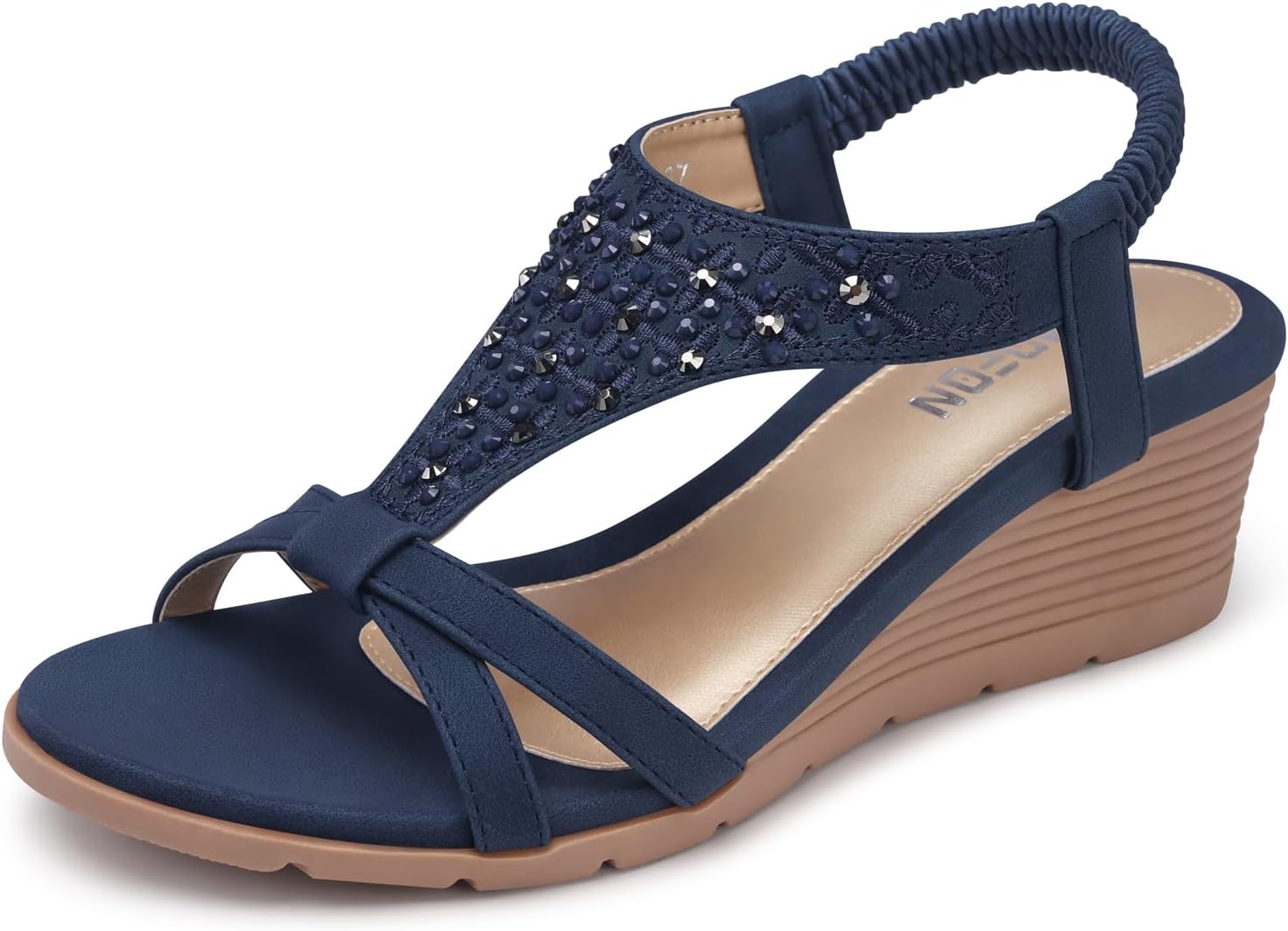 Thumbnail 6 de TEMOFON Women's Low Wedge Heels Summer Dressy Platform Sandals