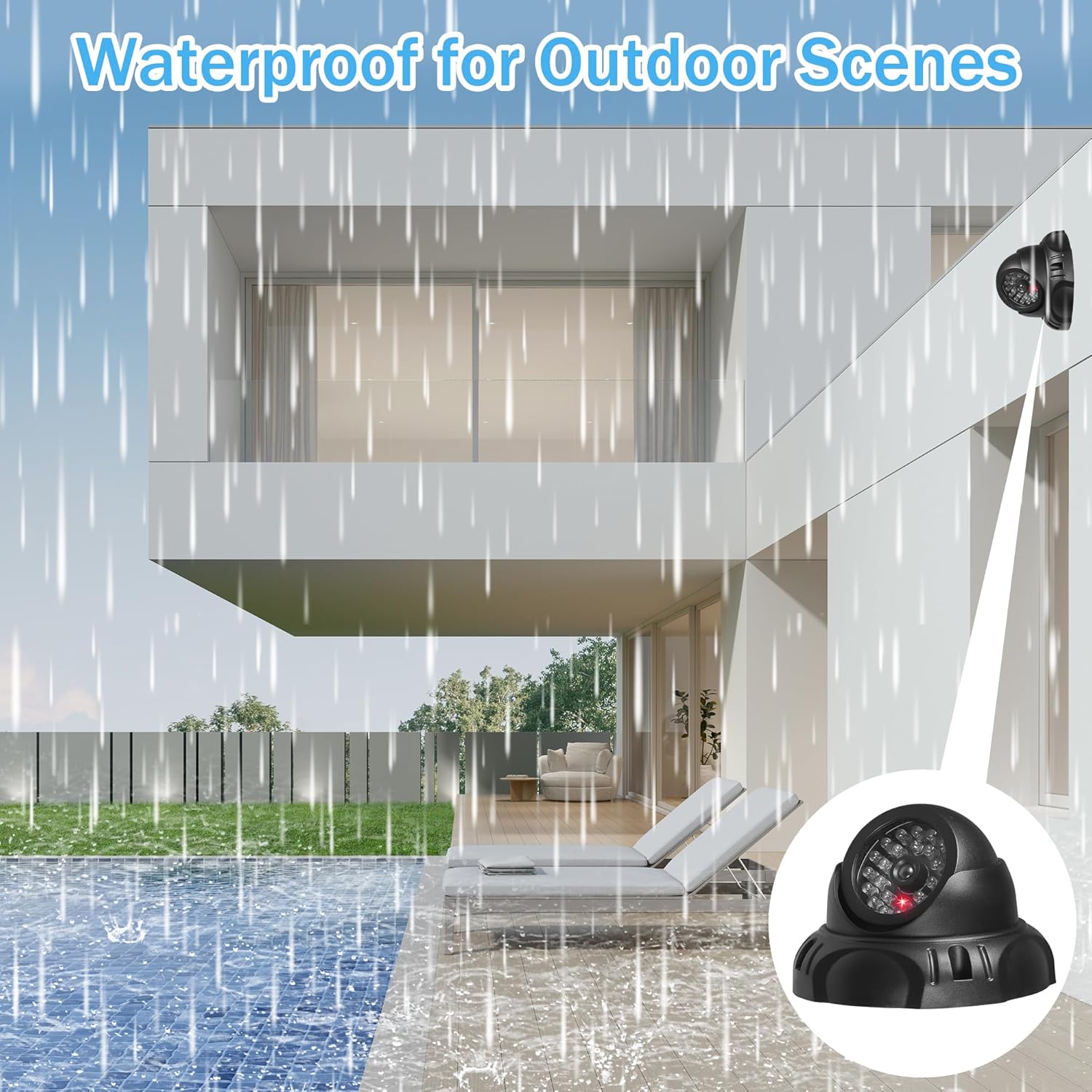 Thumbnail 4 de JIZZU 2Pcs Dummy Cameras: Realistic Fake CCTV for Indoor/Outdoor Use