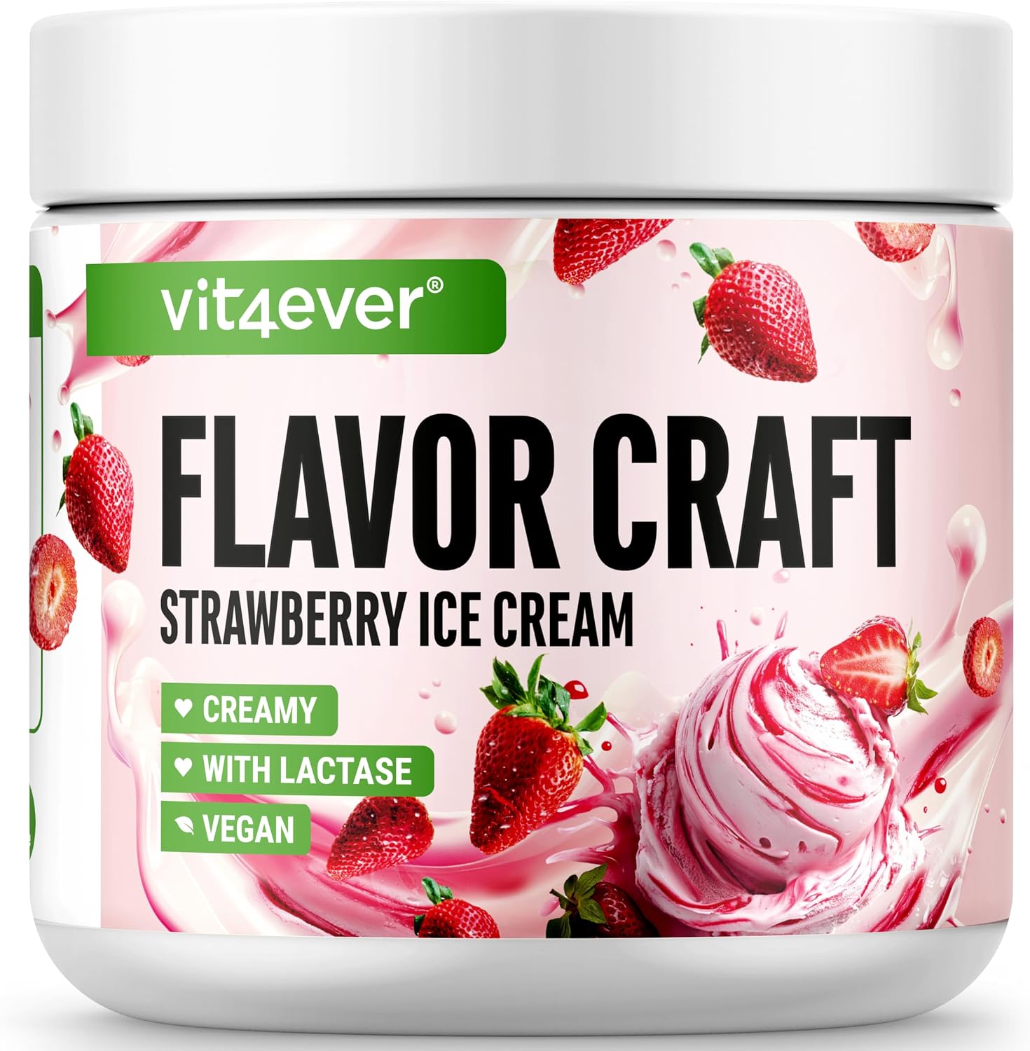 Detalle de Poudre d’arôme Glace à la fraise Flavor Craft – 250 g, goût gourmand pour aliments & boissons