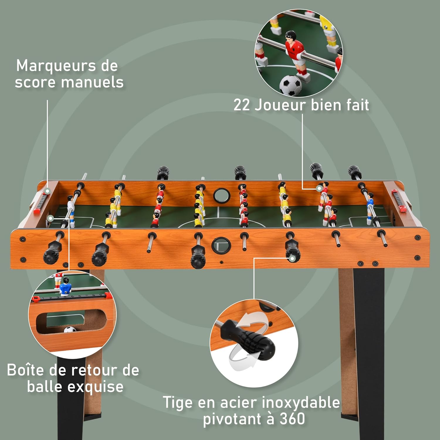 Thumbnail 2 de HOMCOM Mini babyfoot 84,5 cm