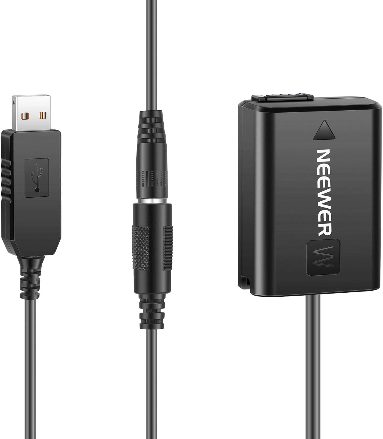 Detalle de NEEWER DC Accoppiatore di ricambio per batteria NP-FW50 con alimentazione USB (5V-2A) per fotocamere Sony A7/A6500/NEX