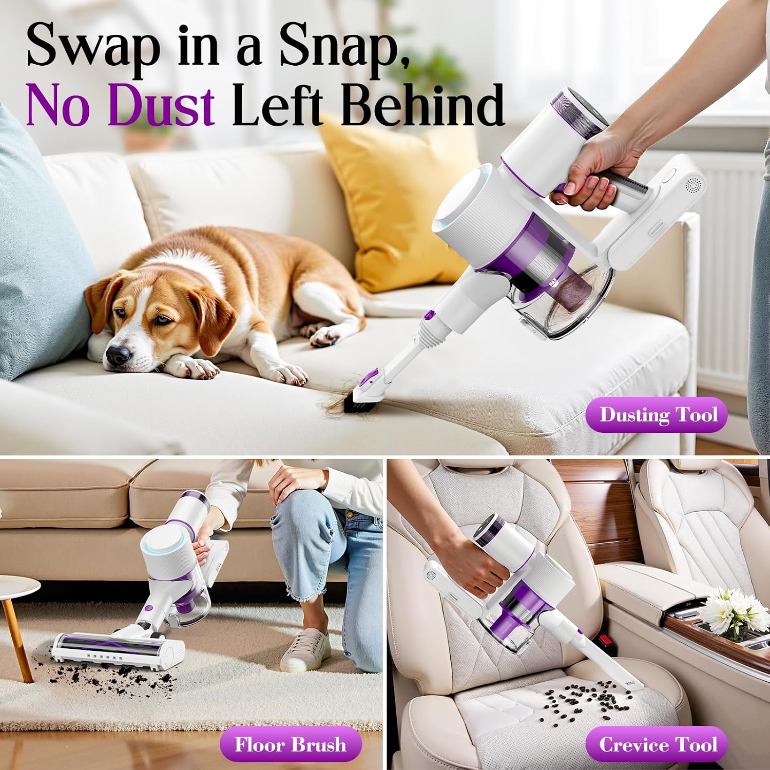 Thumbnail 6 de Cordless Vacuum Cleaner 45KPa 6-in-1 Stick Vacuum with Wall Mount & Touch Screen